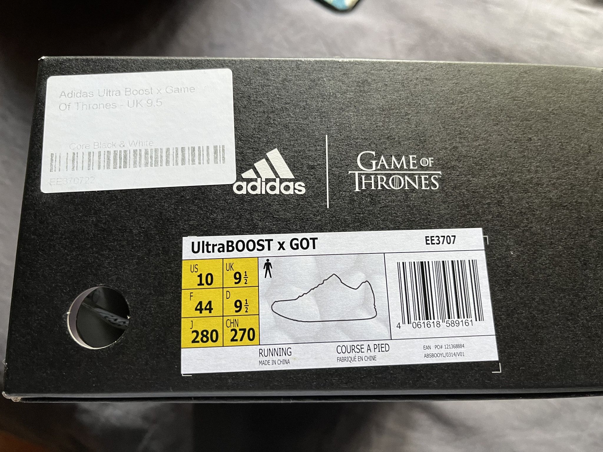 Adidas Adidas UltraBoost x Game Of Thrones 'Night's Watch' US 10 Size US 10 / EU 43 - 5 Thumbnail