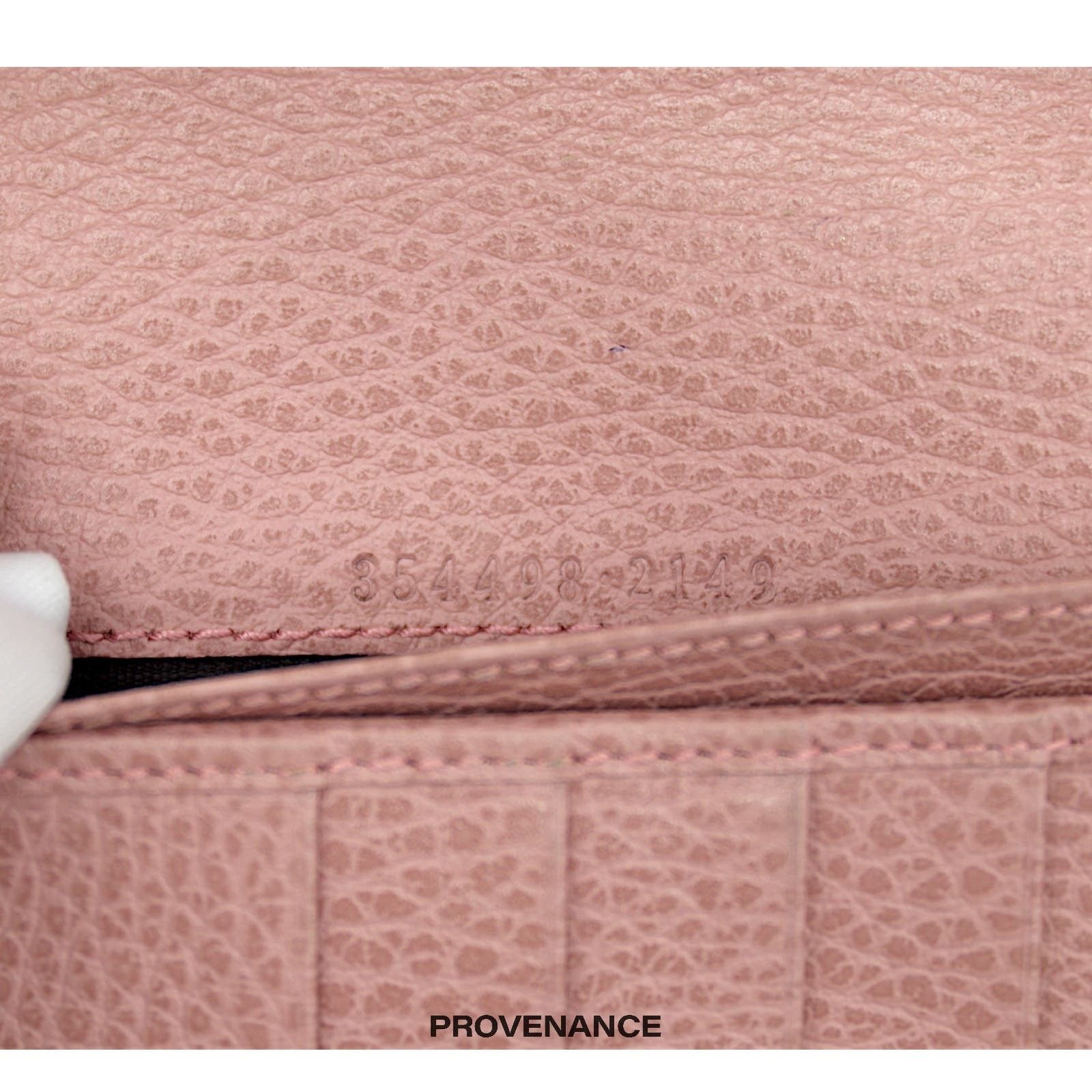 Gucci 🔴 Gucci "Made in Italy" Long Wallet - Powder Pink Leather Size ONE SIZE - 8 Thumbnail