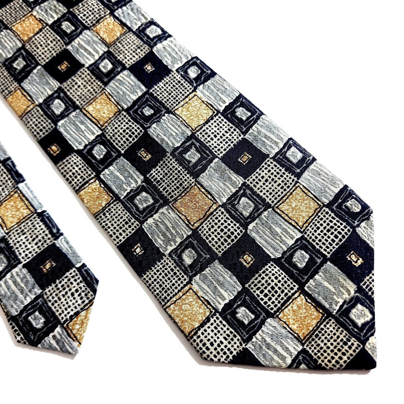 Designer Stefano Milano Italy Tan Blue Gray Abstract Jacquard Print W Size ONE SIZE - 1 Thumbnail