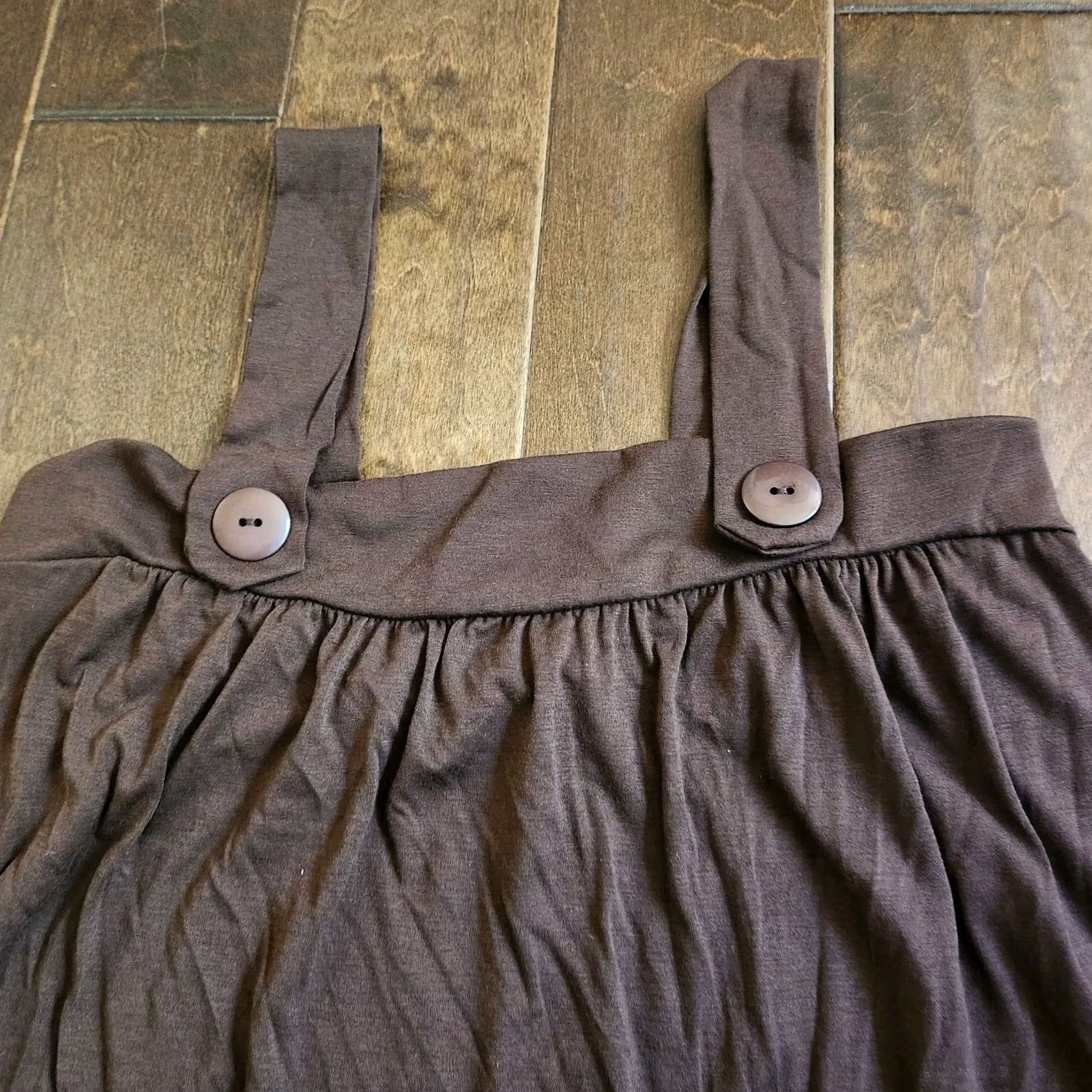 Vintage JFW Just For Wraps Women's Brown Pocket Jumper Dress L Knee Length Solid Sleeveless Button Closure Potable Birthday? Size L / US 10 / IT 46 - 7 Thumbnail