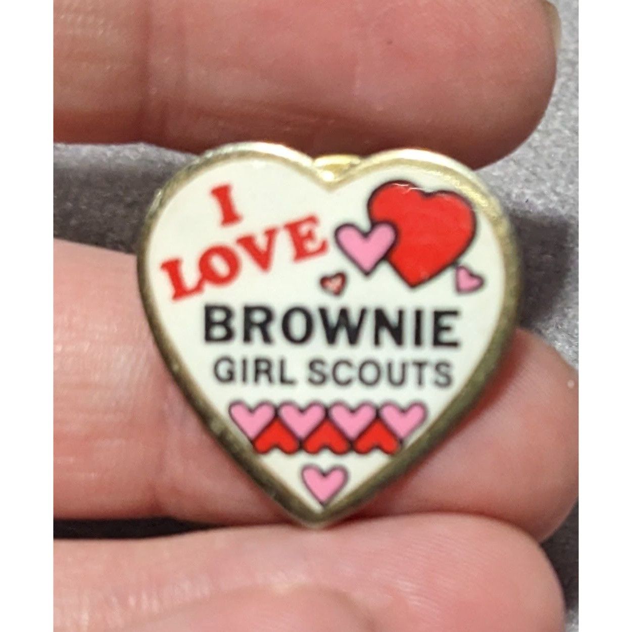Other I Love. Brownie Girl Scouts Heart Lapel Pin Size ONE SIZE - 5 Thumbnail