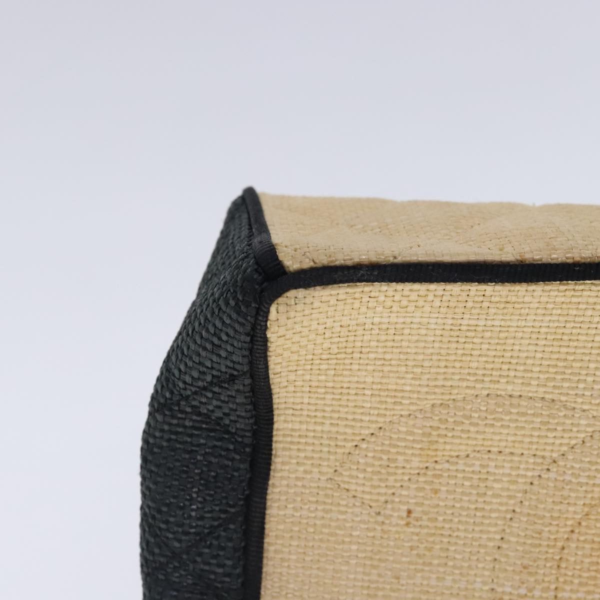 Chanel CHANEL Hand Bag Straw Beige Black CC Size ONE SIZE - 14 Thumbnail