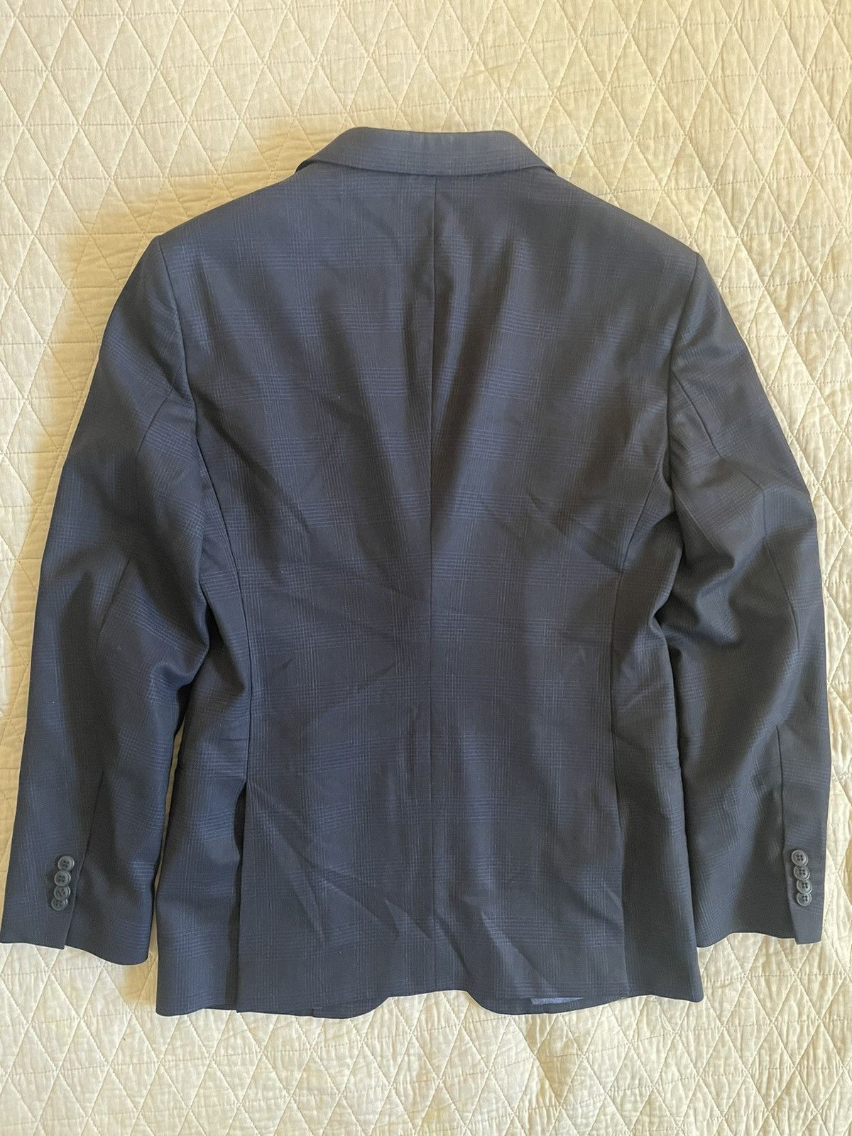 Giorgio Armani Subtle Check Print Wool SOHO Suit Jacket Size 40R - 4 Thumbnail
