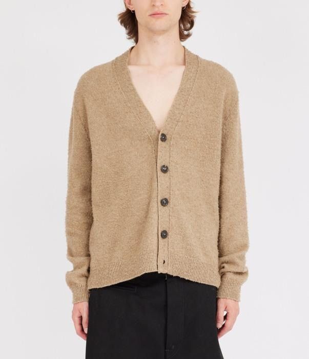 Maison Margiela o1bcso1str0526 Wool & Cotton Piling Cardigan in Beige Size US XL / EU 56 / 4 - 1 Thumbnail