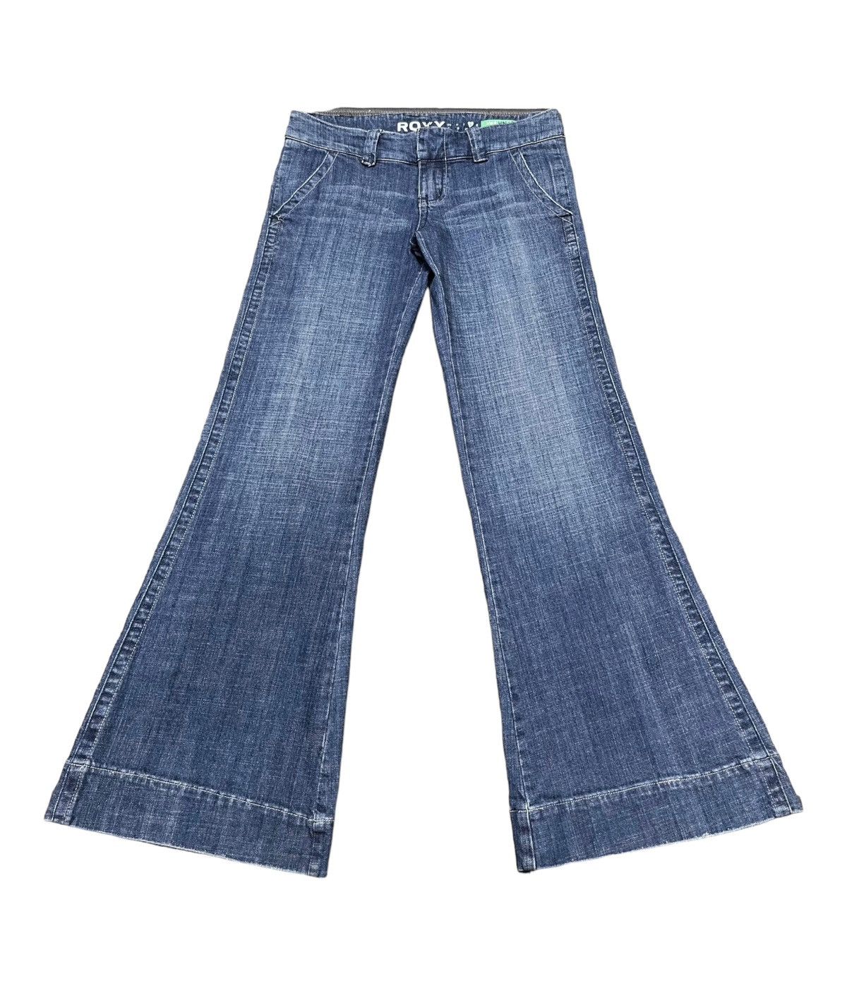 Quiksilver FYE 🔥ROXY Ultra Wide Leg Flare Vintage Distressed Denim Size 29" - 1 Thumbnail