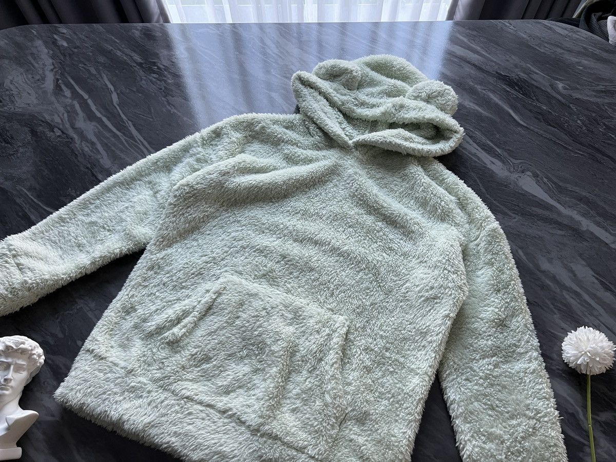 Image of Gu : Bear Ear Fleece Hoodie Mint Green Factory, Men's (Size Small)