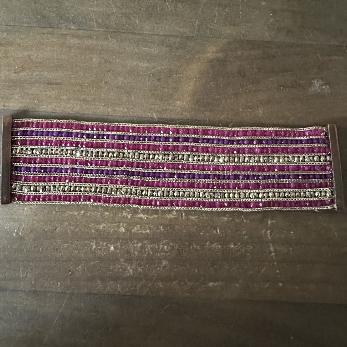 Other Pink and gold crystal bead wide magnetic bracelet Size ONE SIZE - 6 Thumbnail