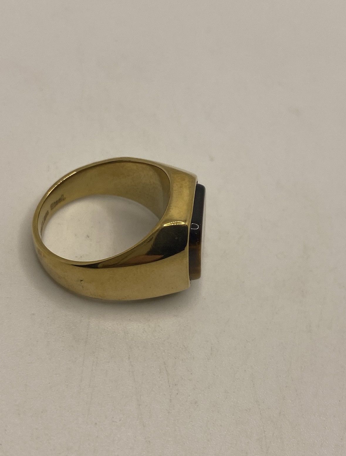 Vintage Vintage Tiger eye gold ring Size ONE SIZE - 3 Thumbnail