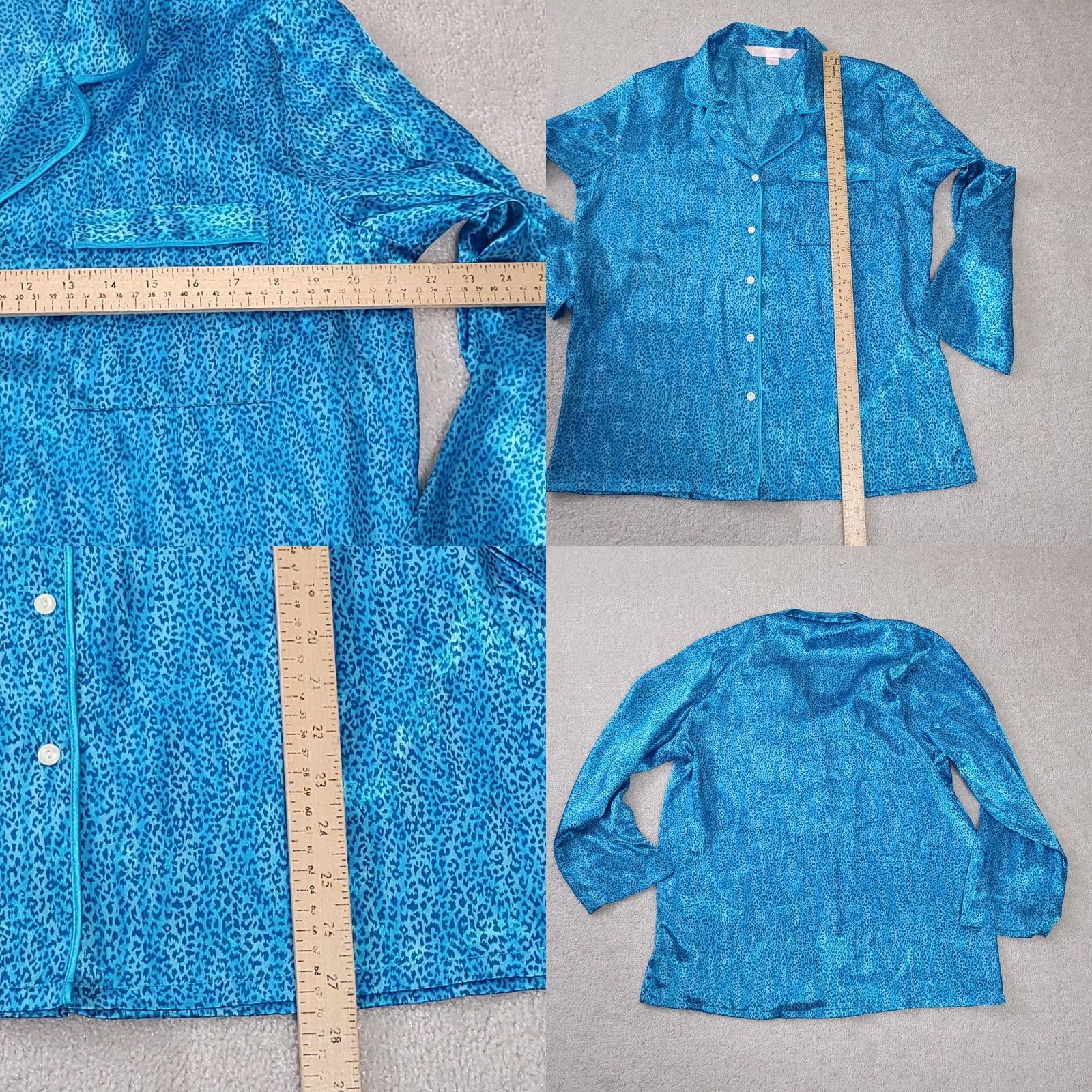 Victoria's Secret VINTAGE: Victoria’s Secret Animal Print Silky Night Sleep Shirt Pajama Womens Medium Blue Size M / US 6-8 / IT 42-44 - 8 Thumbnail