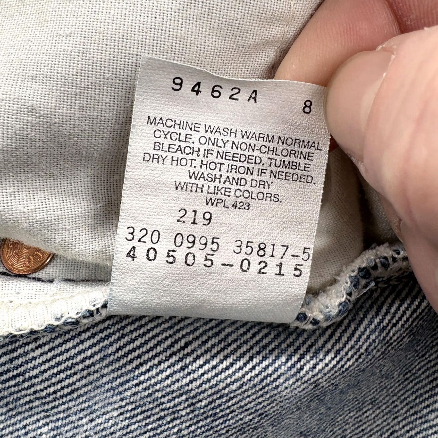 Levi's VINTAGE Levi's 505 Jeans Mens 36x28 Blue Regular Straight Denim Orange Tab 1995 Size US 36 / EU 52 - 5 Thumbnail