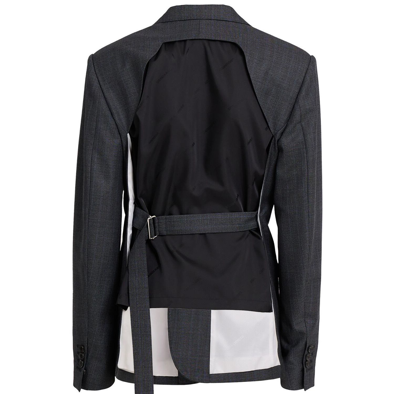Dsquared2 DSQUARED2 Gray Backless Blazer Jacket New & Authentic (Women Size L / US 10 / IT 46 - 2 Thumbnail