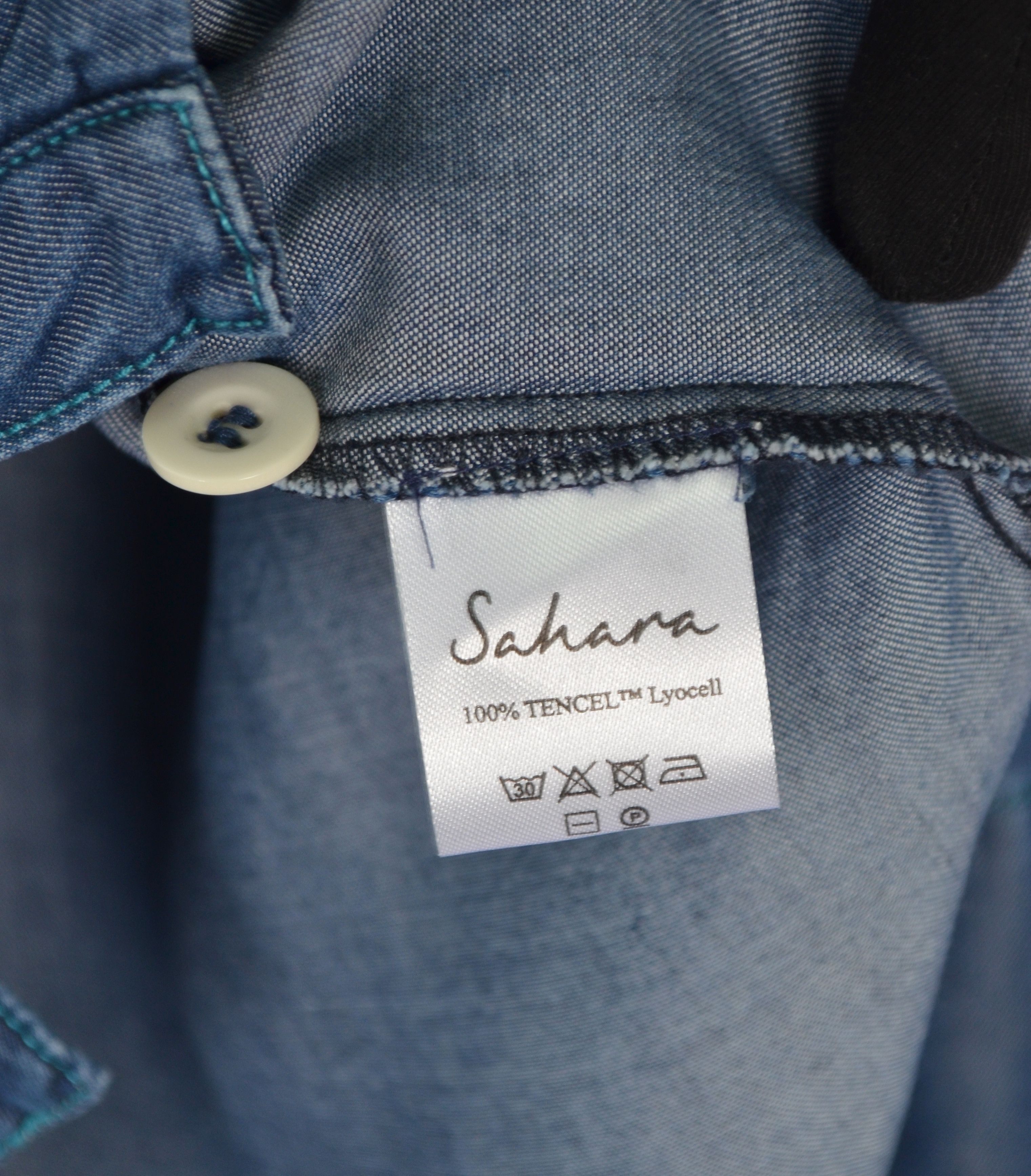 Designer × Sahara Club Sahara Tencell Lyocell Denim Blue Tunic Shirt S-M Oversize Size S / US 4 / IT 40 - 12 Thumbnail