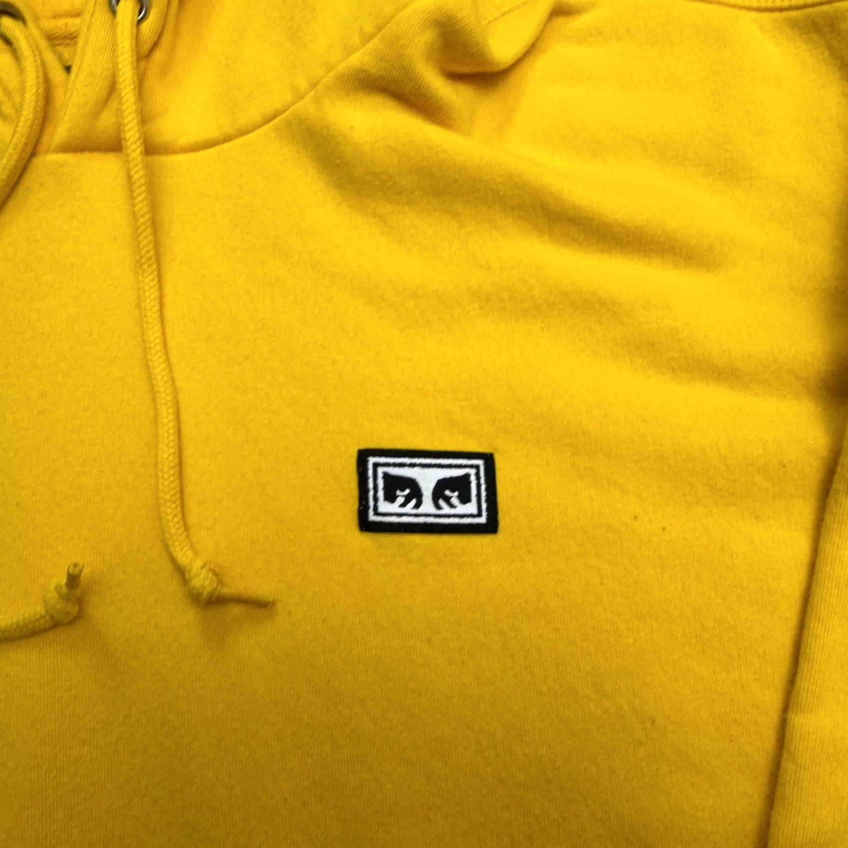 Obey Obey Worldwide Pullover Hoodie Sweatshirt Unisex Large Yellow Fleece Streetwear Size L / US 10 / IT 46 - 4 Thumbnail