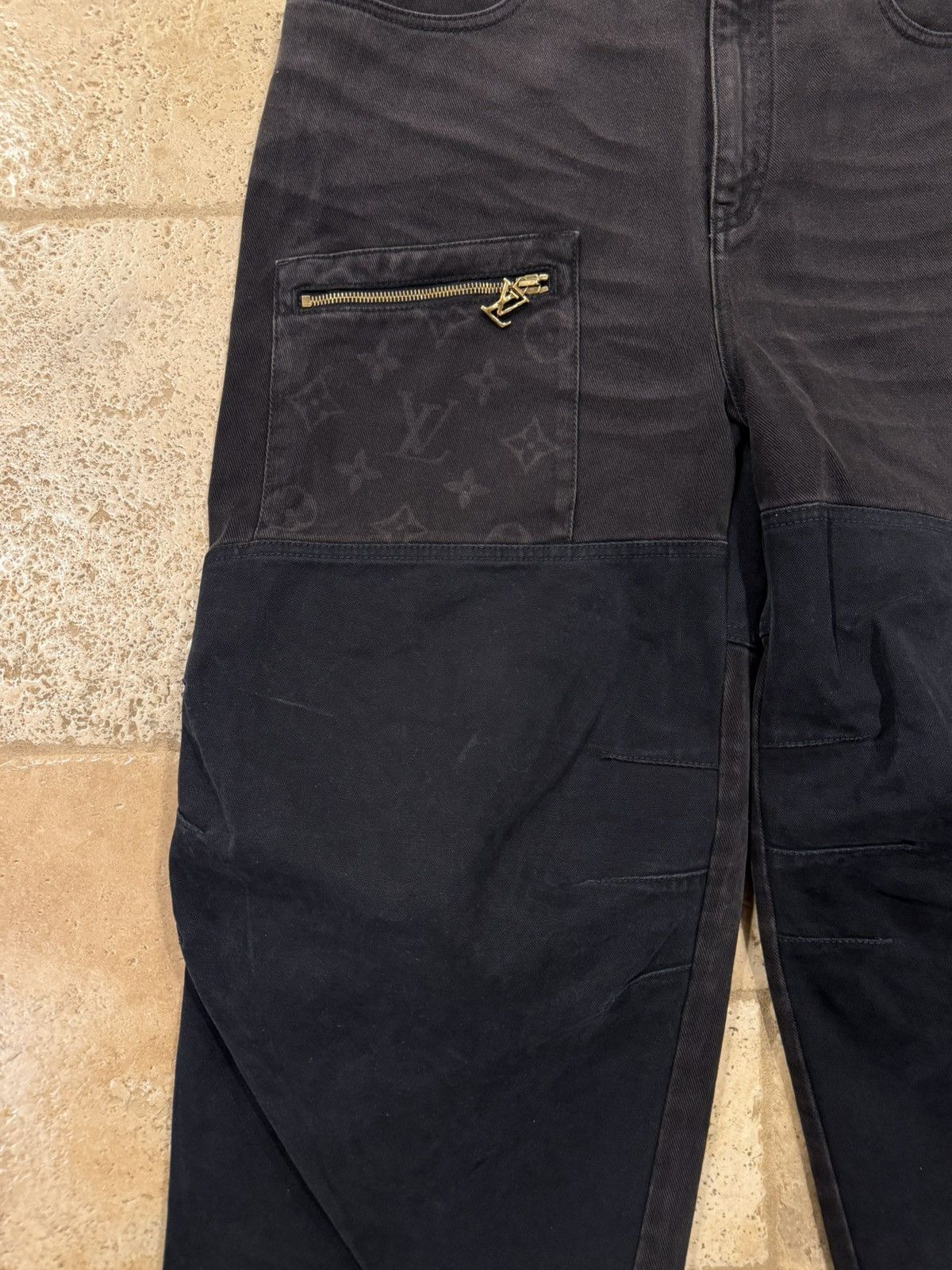 Louis Vuitton Louis Vuitton Denim Workwear Monogram Print Pocket Trousers Size US 33 - 3 Thumbnail