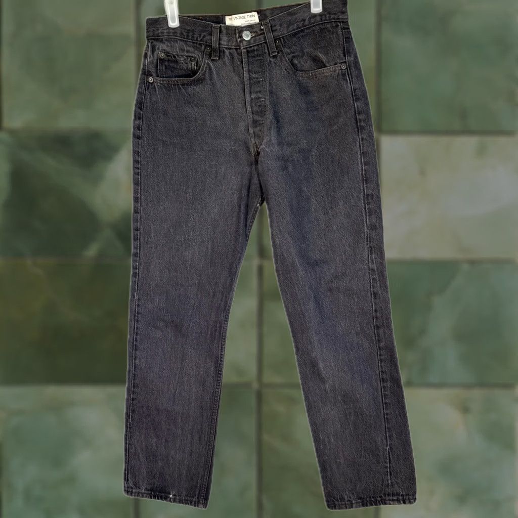 Levi's Levi’s 501 Jeans Men’s 31x30 Black Denim Straight Leg Button Fly Size US 31 - 1 Thumbnail