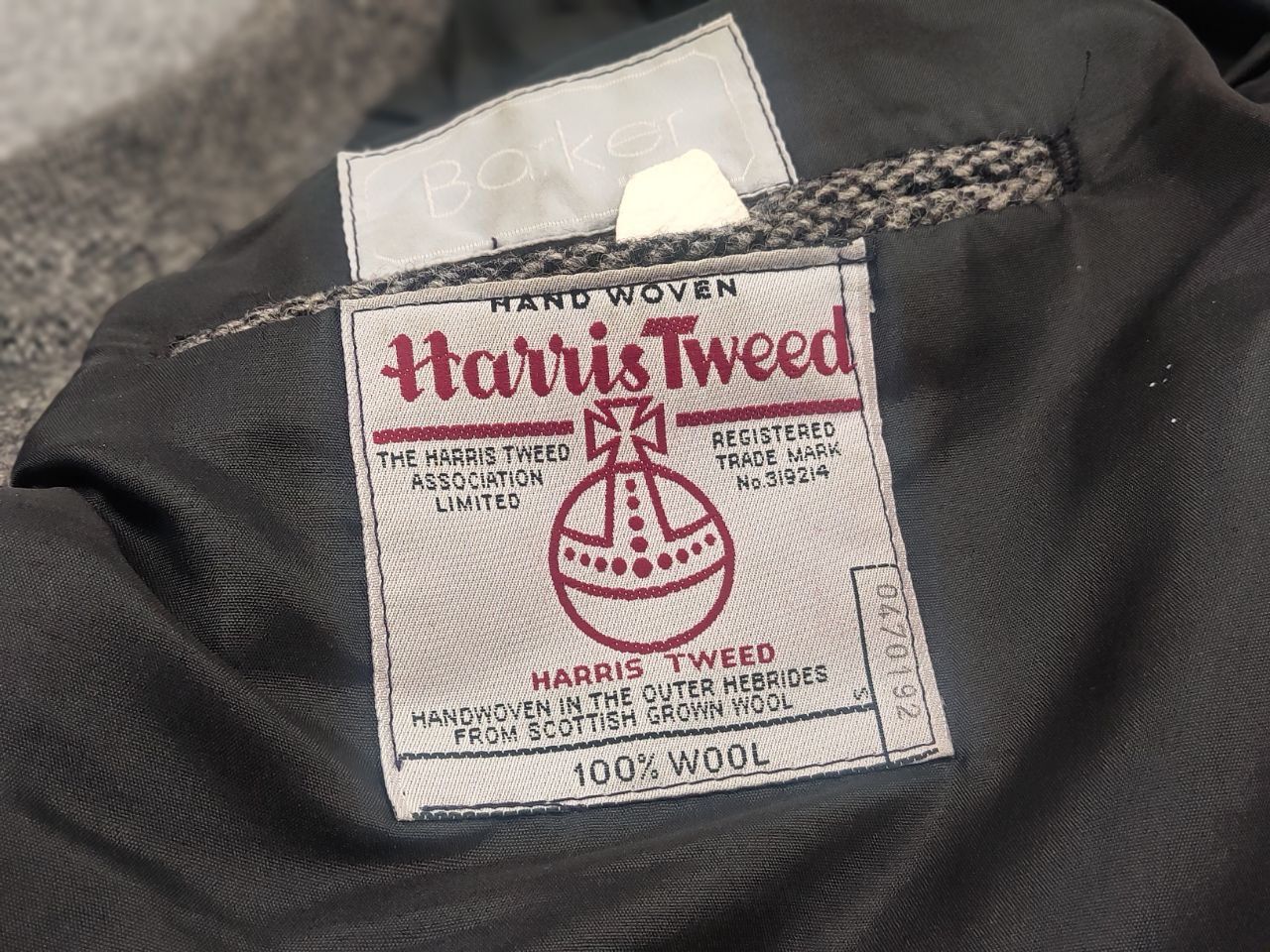 Harris Tweed Vintage 80's Harris Tweed Gray Wool herringbone Coat Jacket Size US L / EU 52-54 / 3 - 16 Thumbnail