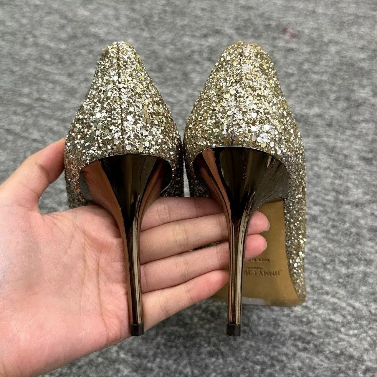 Jimmy Choo Jimmy Choo Champagne Sequin Heels 37. Size US 6 / IT 36 - 5 Thumbnail