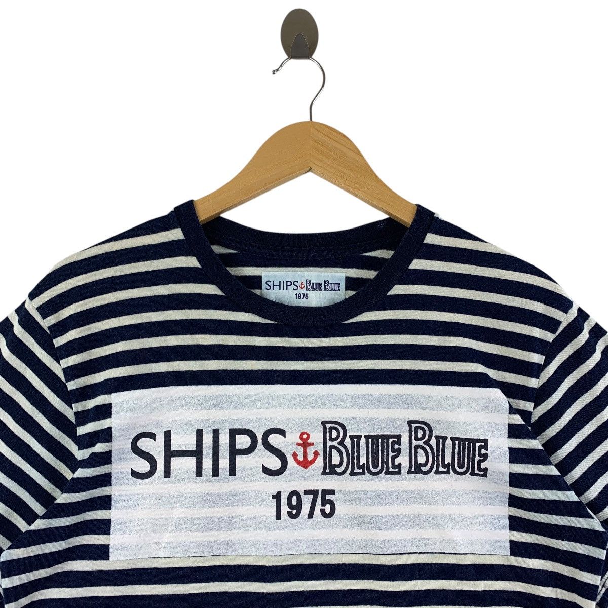 Blue Blue Japan × Japanese Brand × Vintage Vintage BLUE BLUE X SHIP big spellout logo printed tee Size US M / EU 48-50 / 2 - 2 Thumbnail