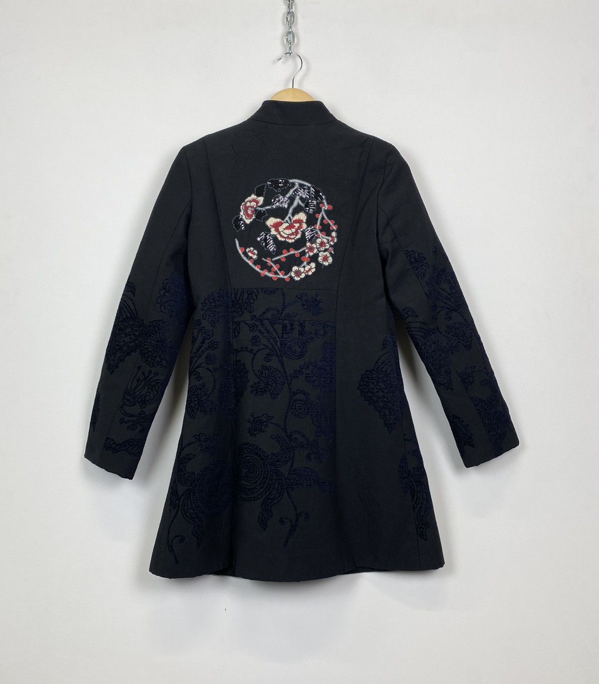 Desigual Vintage Desigual Floral Trench Coat Ladies Size 40 Black Y2K Size S / US 4 / IT 40 - 1 Thumbnail