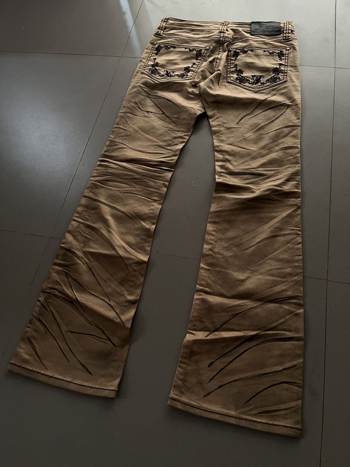 14th Addiction JAPANESE XFRM FADED PATTERN FLARE BOOTCUT SEDITIONARIES PUNK Size US 30 / EU 46 - 7 Thumbnail