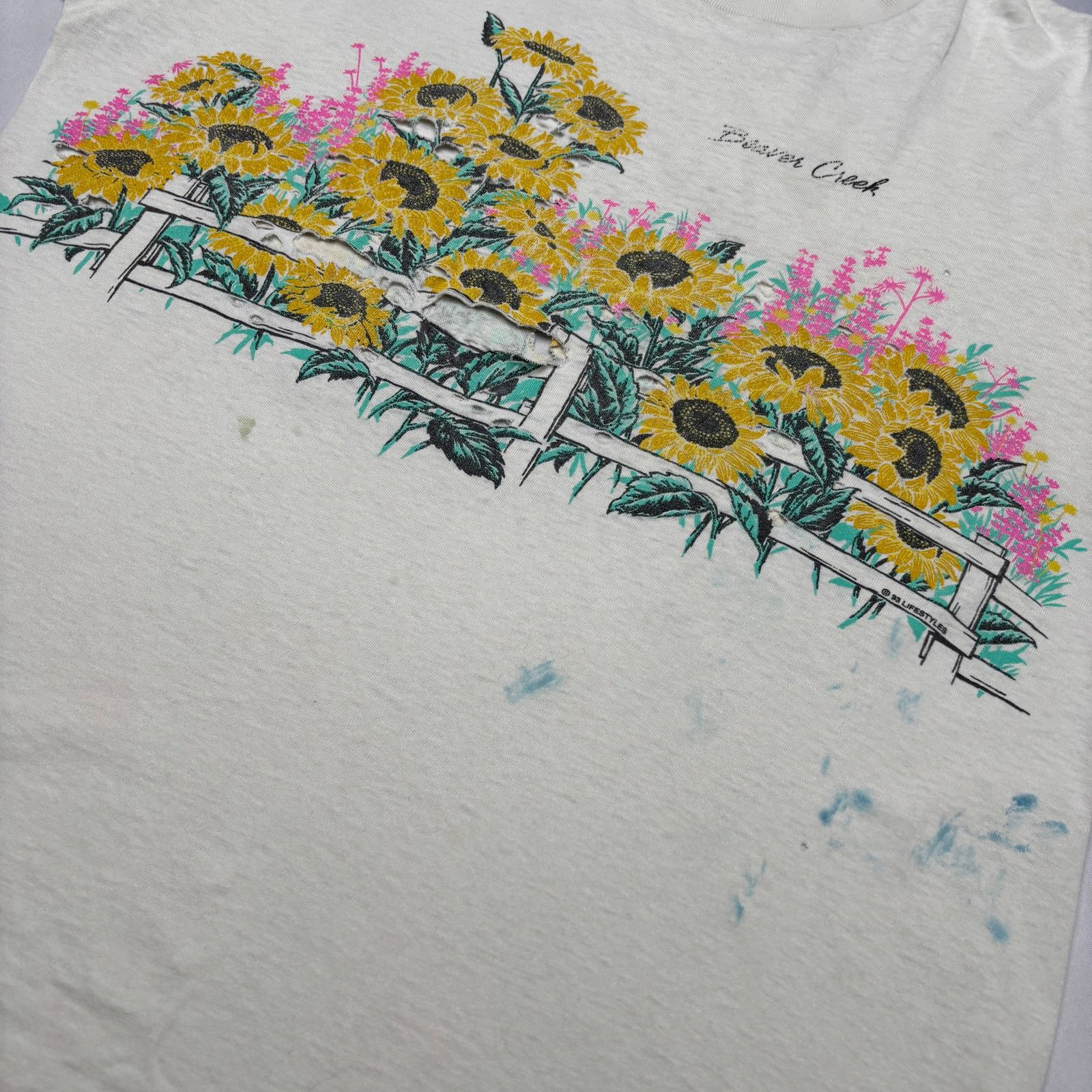 Vintage Vintage 90s Beaver Creek Sunflower Shirt 22x28 Distressed Size US L / EU 52-54 / 3 - 9 Thumbnail