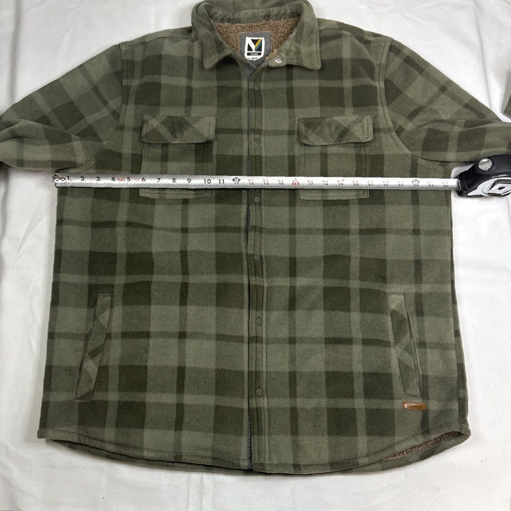 Vintage Voyage Fleece Snap Up Men’s 2XL Gray Plaid Sherpa Lined Jacket Windbreaker Snap Closure Regular Size Men’s Size US XXL / EU 58 / 5 - 4 Thumbnail