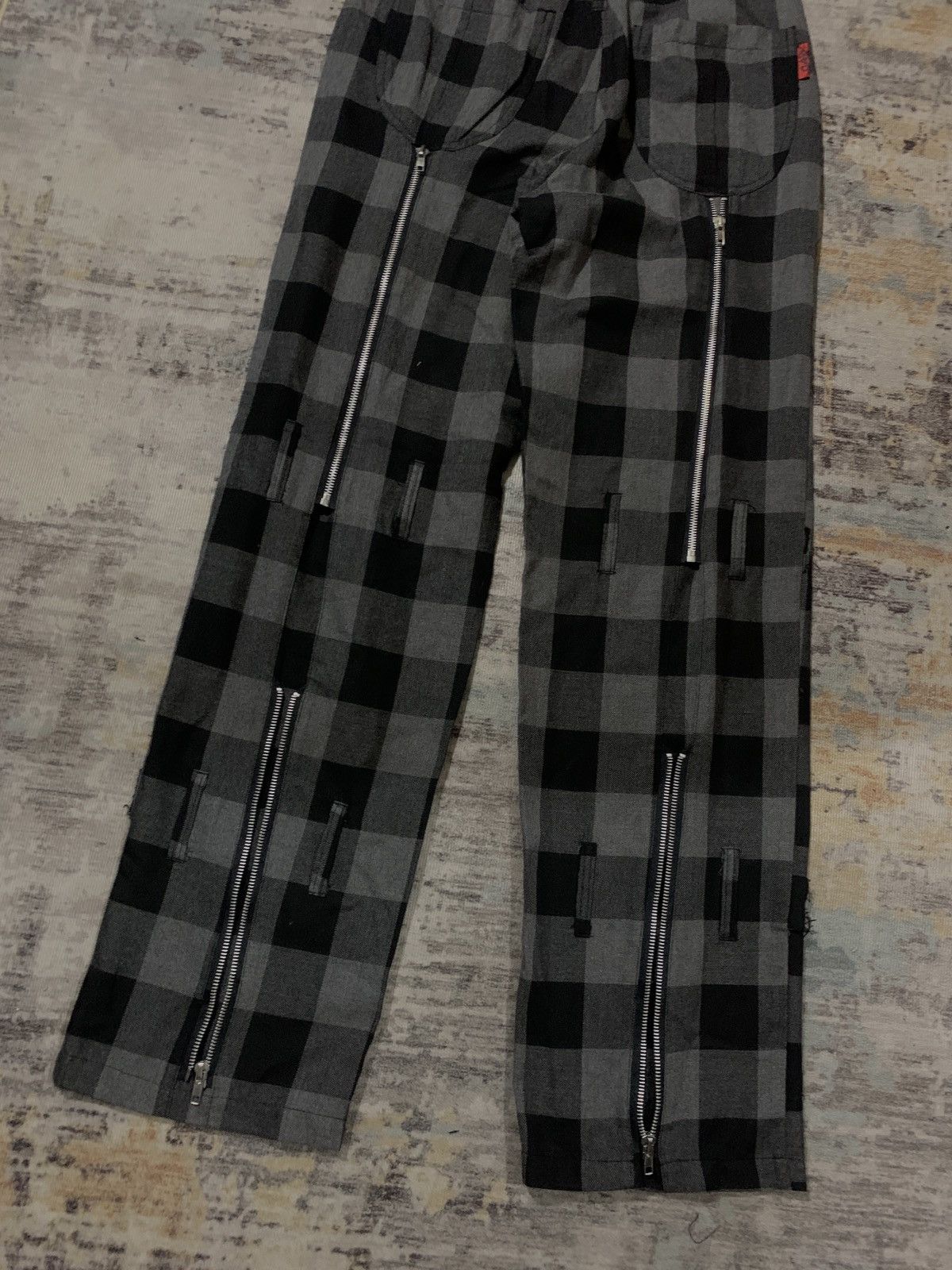 If Six Was Nine MAD Punk Plaid Tartan Japan Bondage Zipper Inspired Pants Size US 31 - 6 Thumbnail