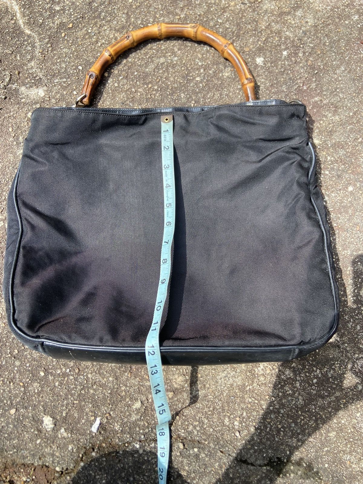 Vintage GUCCI Bamboo Hand/Carry bag black nylon Size ONE SIZE - 15 Thumbnail