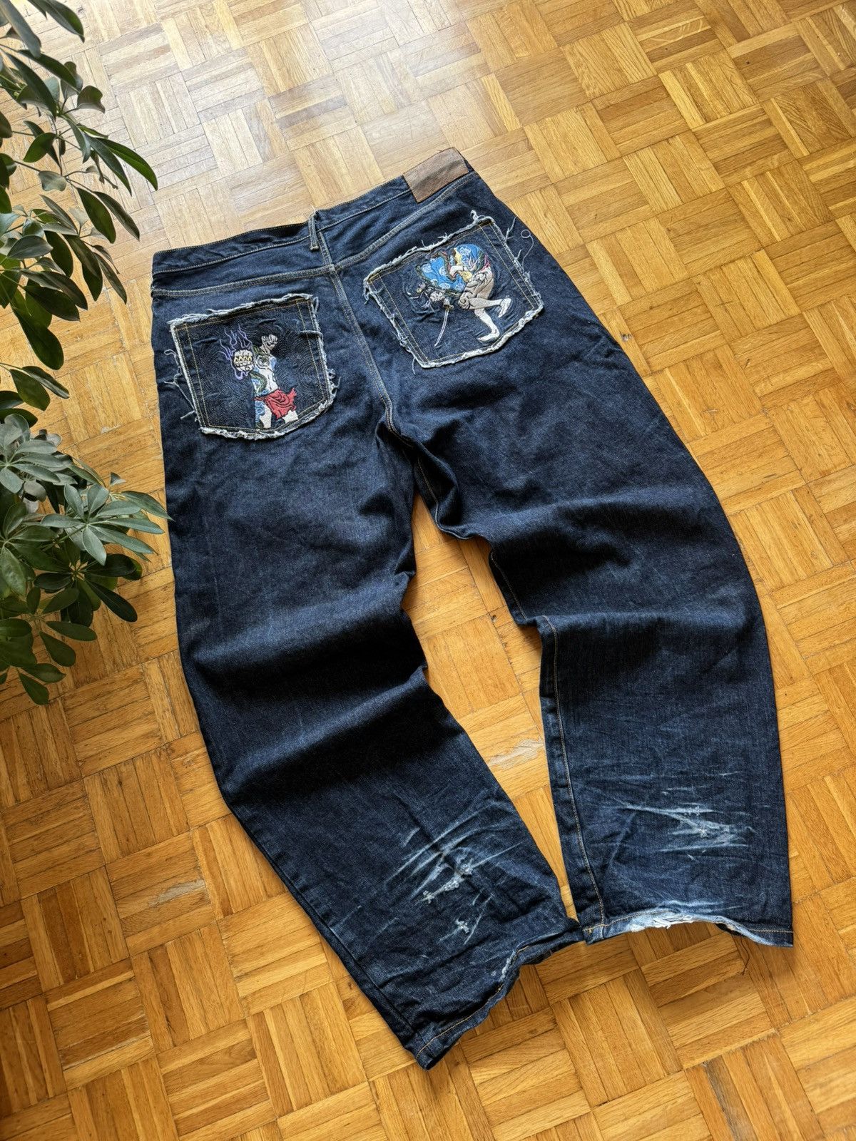 Red Monkey Pants Crazy Vintage Y2K Baggy Red Monkey Co Jeans Size US 40 / EU 56 - 3 Thumbnail