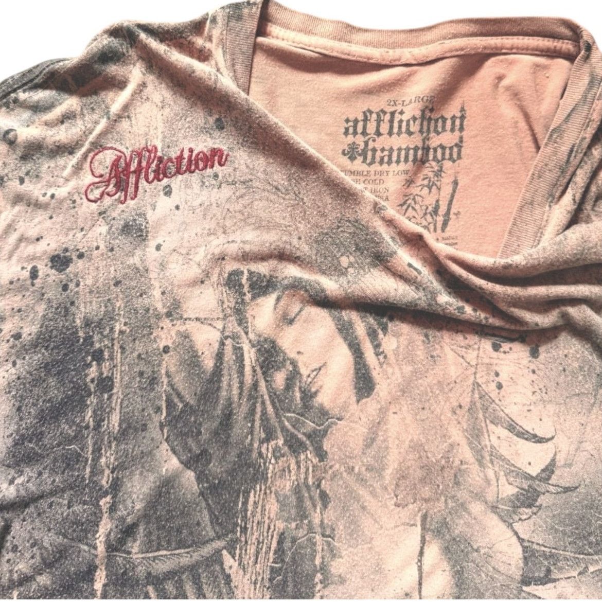 Affliction Affliction Pink/Black T-shirt | Size 2XL Size US XXL / EU 58 / 5 - 3 Thumbnail