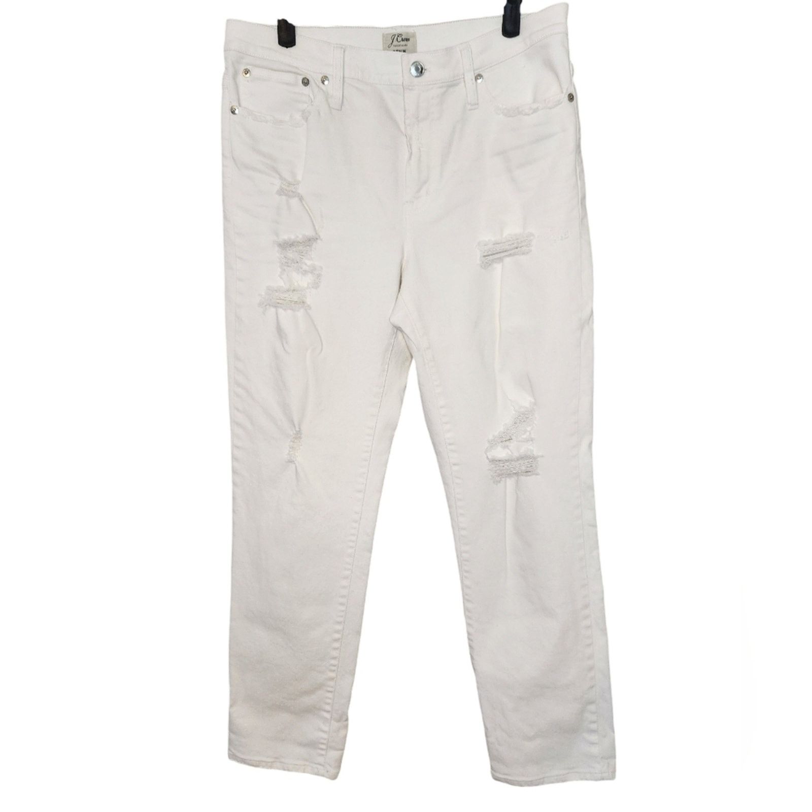 J.Crew J. Crew Vintage Crop destroyed Straight Leg Jeans 30Tall Size 30" / US 8 / IT 44 - 2 Thumbnail
