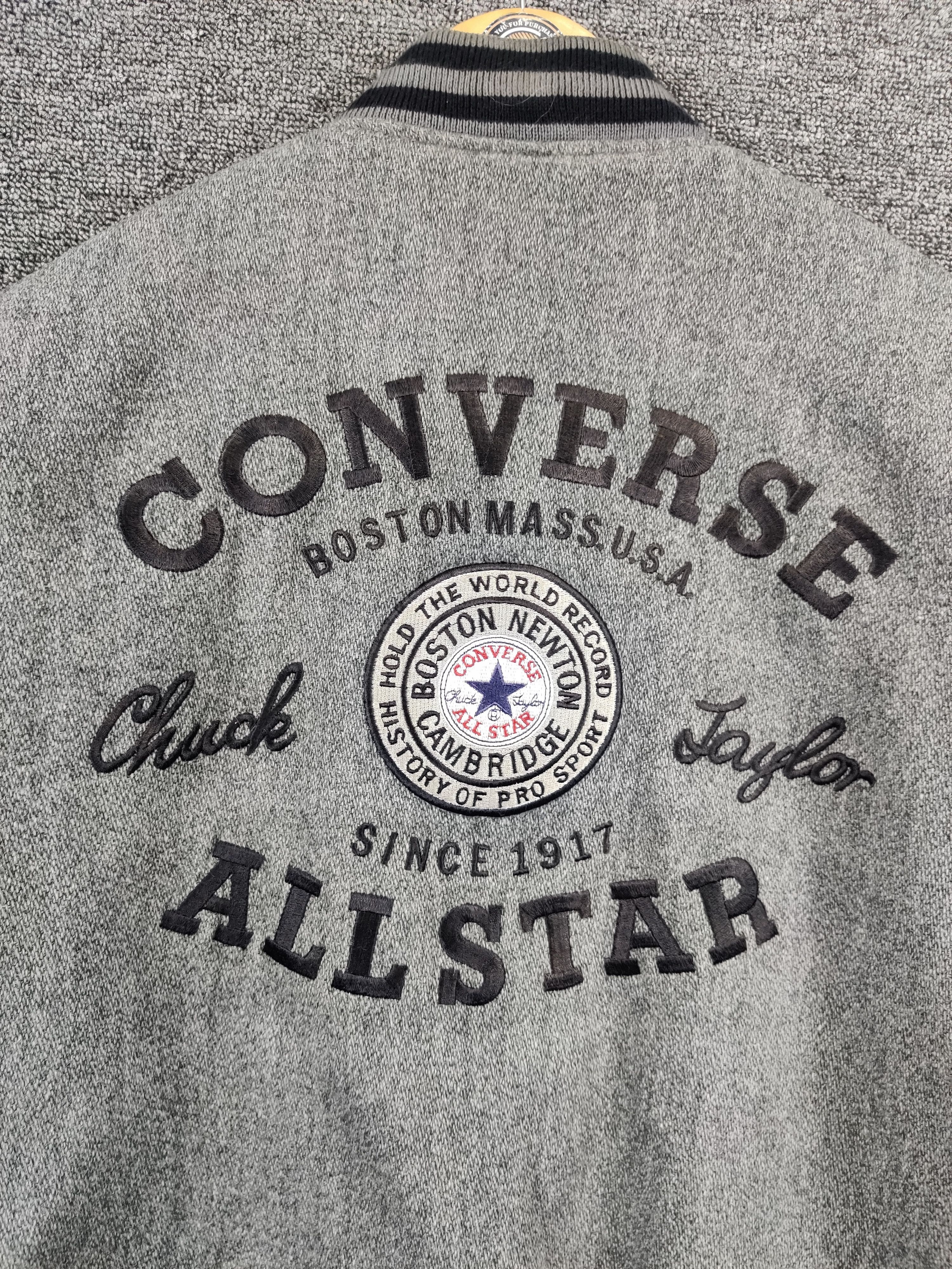 Converse Vintage 90s Converse Embroidery Varsity Leather Jacket Size US L / EU 52-54 / 3 - 3 Thumbnail