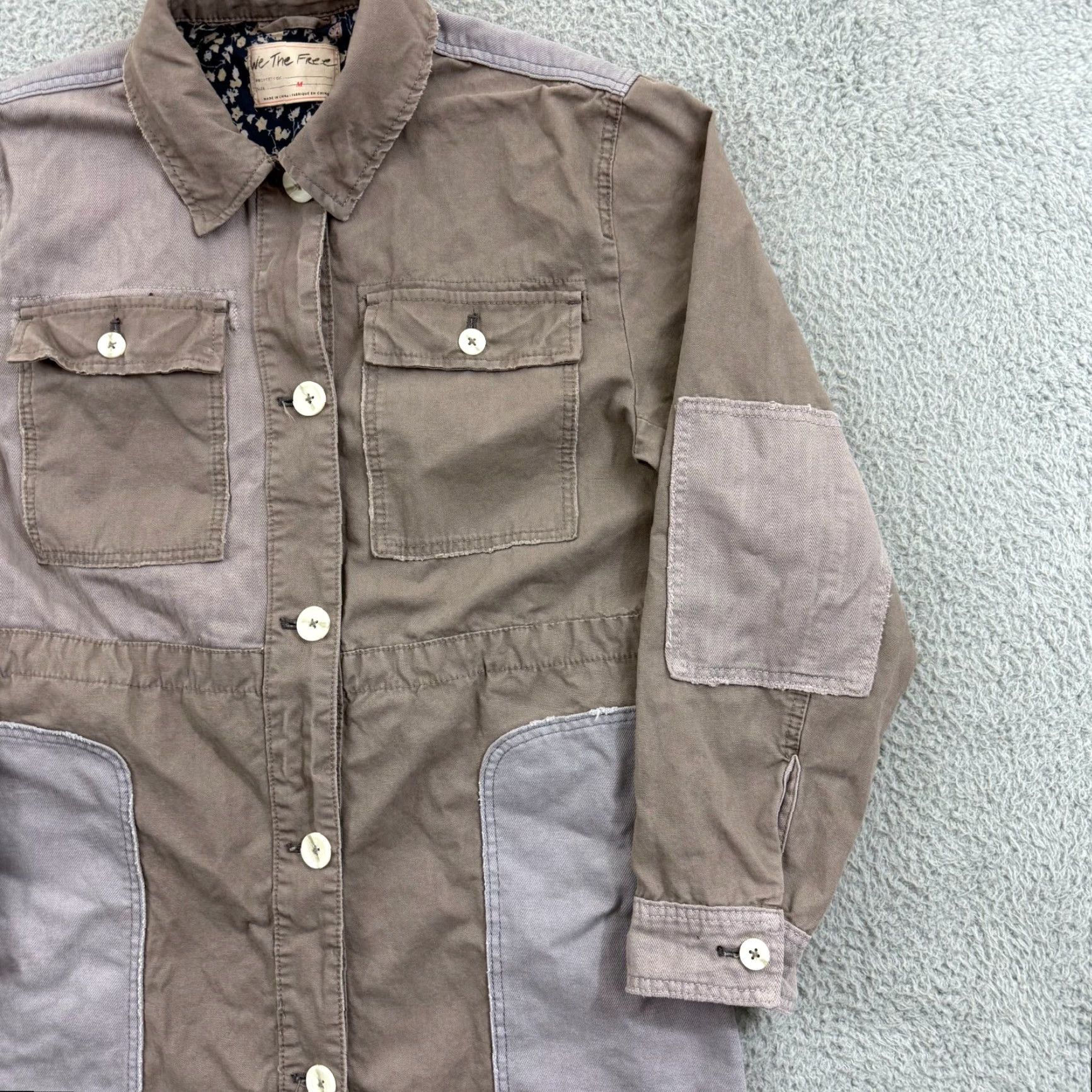Free People VINTAGE-free People Apollo Cargo Jacket Womens Medium Oversized Button Utility Outdoor Size M / US 6-8 / IT 42-44 - 5 Thumbnail
