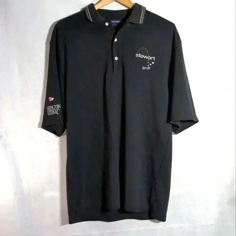 Port Authority Stewart Golf Washington National Black Polo Shirt PA Size US L / EU 52-54 / 3 - 1 Thumbnail