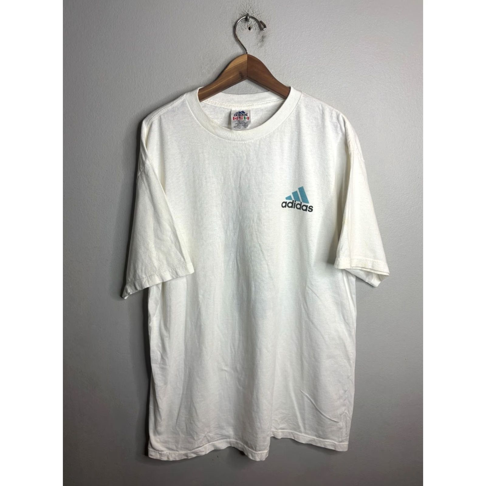 Adidas adidas T-Shirt Crew Short Sleeve Men's L White 90s Graphic T-Shirt 4075 Size US L / EU 52-54 / 3 - 3 Thumbnail