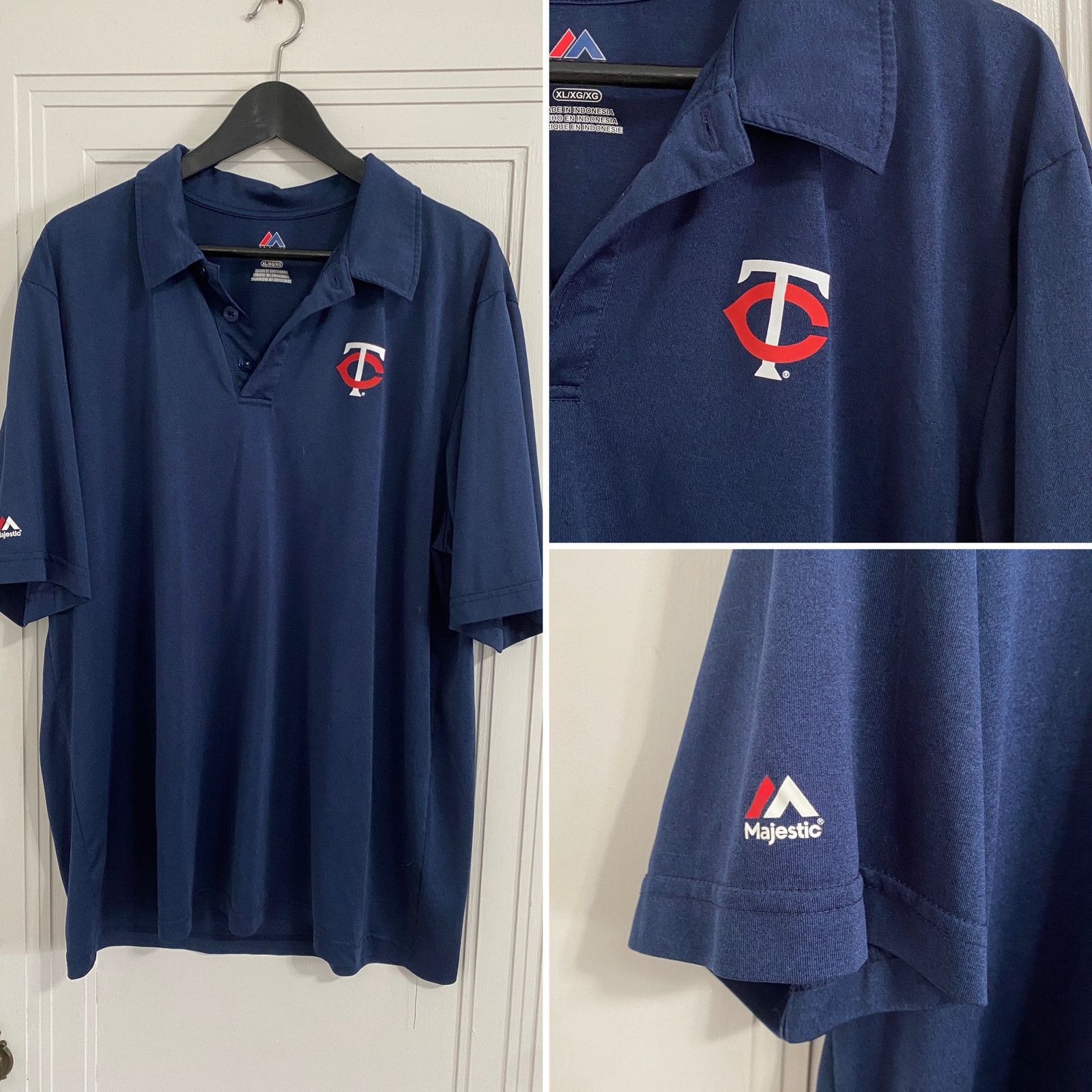 Majestic Minnesota Twins Blue Majestic Golf Polo Shirt Men's size XL Size US XL / EU 56 / 4 - 1 Thumbnail