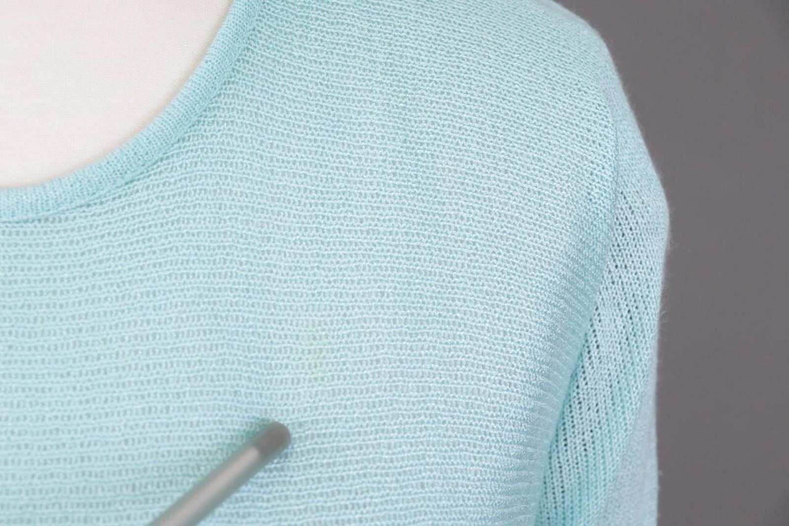 Wolford Wolford Blue Mesh Knit Stretch Top Shirt Size 38 / 10 Size L / US 10 / IT 46 - 2 Thumbnail