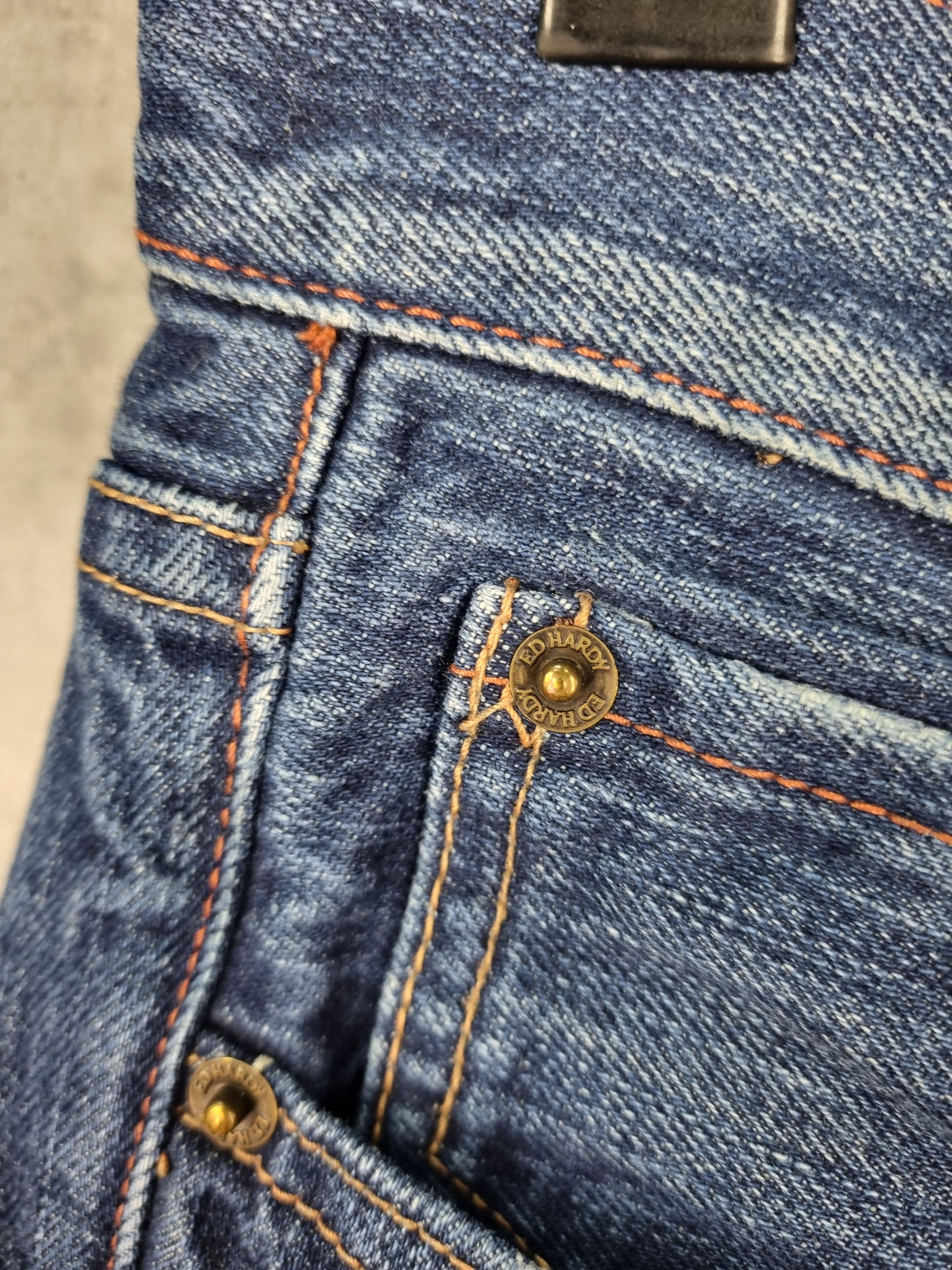 Christian Audigier × Ed Hardy Kills Slowly Love Embroidered Skull Logo by Ed Hardy Jeans Size US 34 / EU 50 - 11 Thumbnail