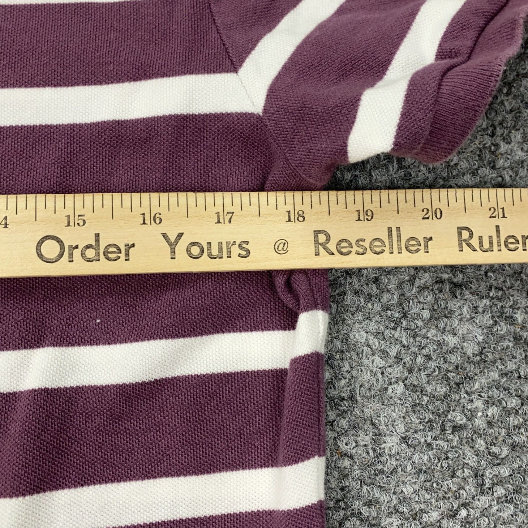 Ralph Lauren VINTAGE Ralph Lauren Polo Shirt Womens XL Striped Big Pony Casual Golf Preppy Cotton Purple Size XL / US 12-14 / IT 48-50 - 8 Thumbnail
