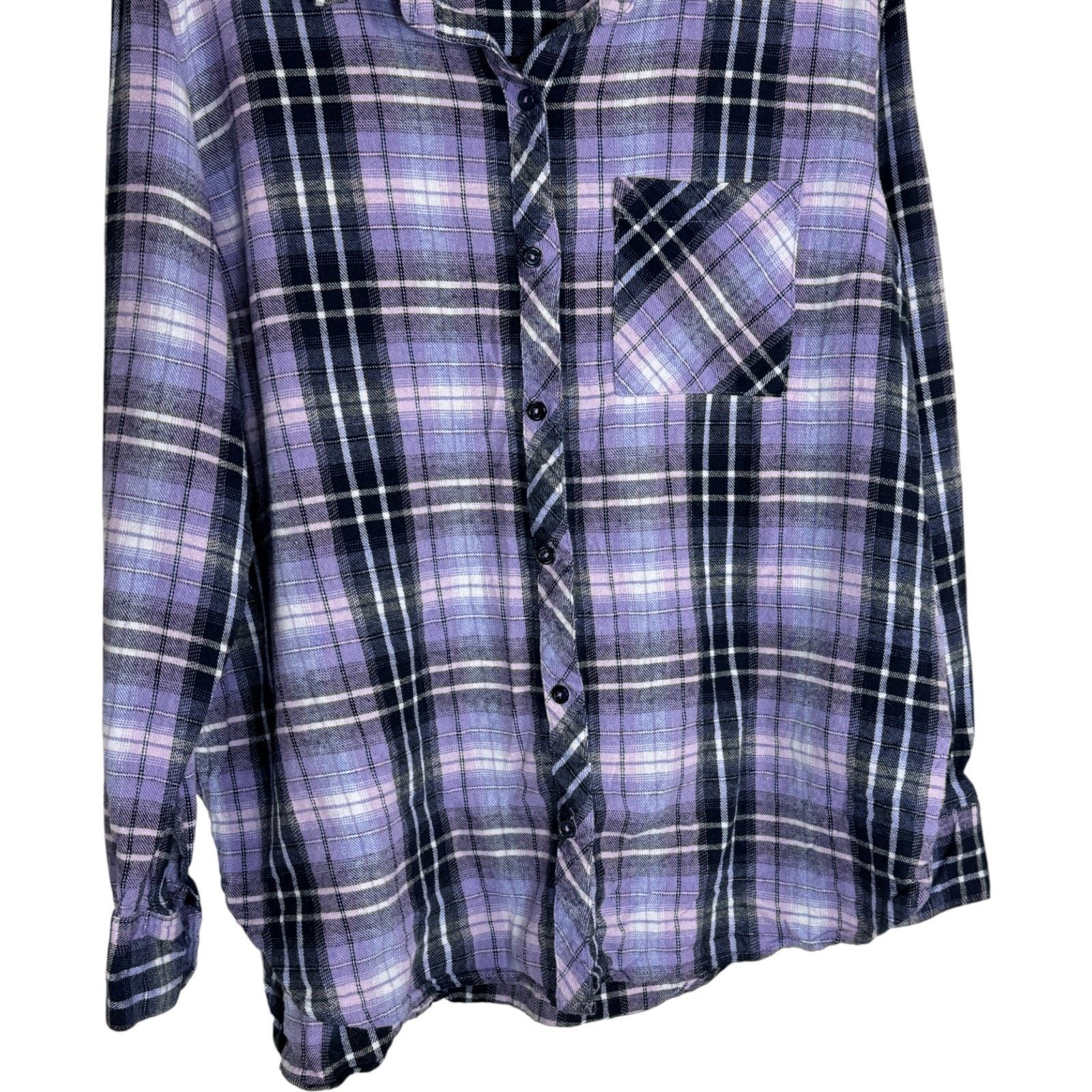 Other Woolrich Plaid Flannel Shirt XXL Purple Black Long Sleeve Size XXL / US 16-18 / IT 52-54 - 2 Thumbnail