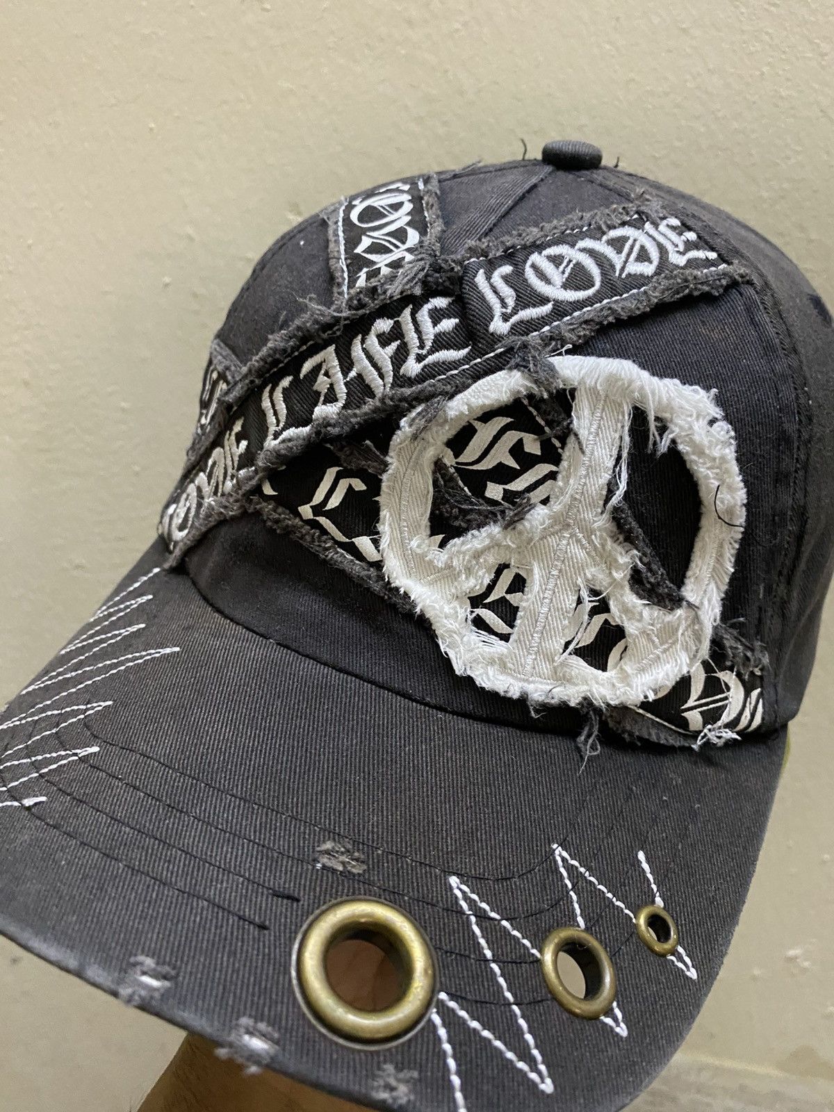 14th Addiction Y2K Sunfaded Archival Cadet Distressed Punk Studded Cap Size ONE SIZE - 2 Thumbnail