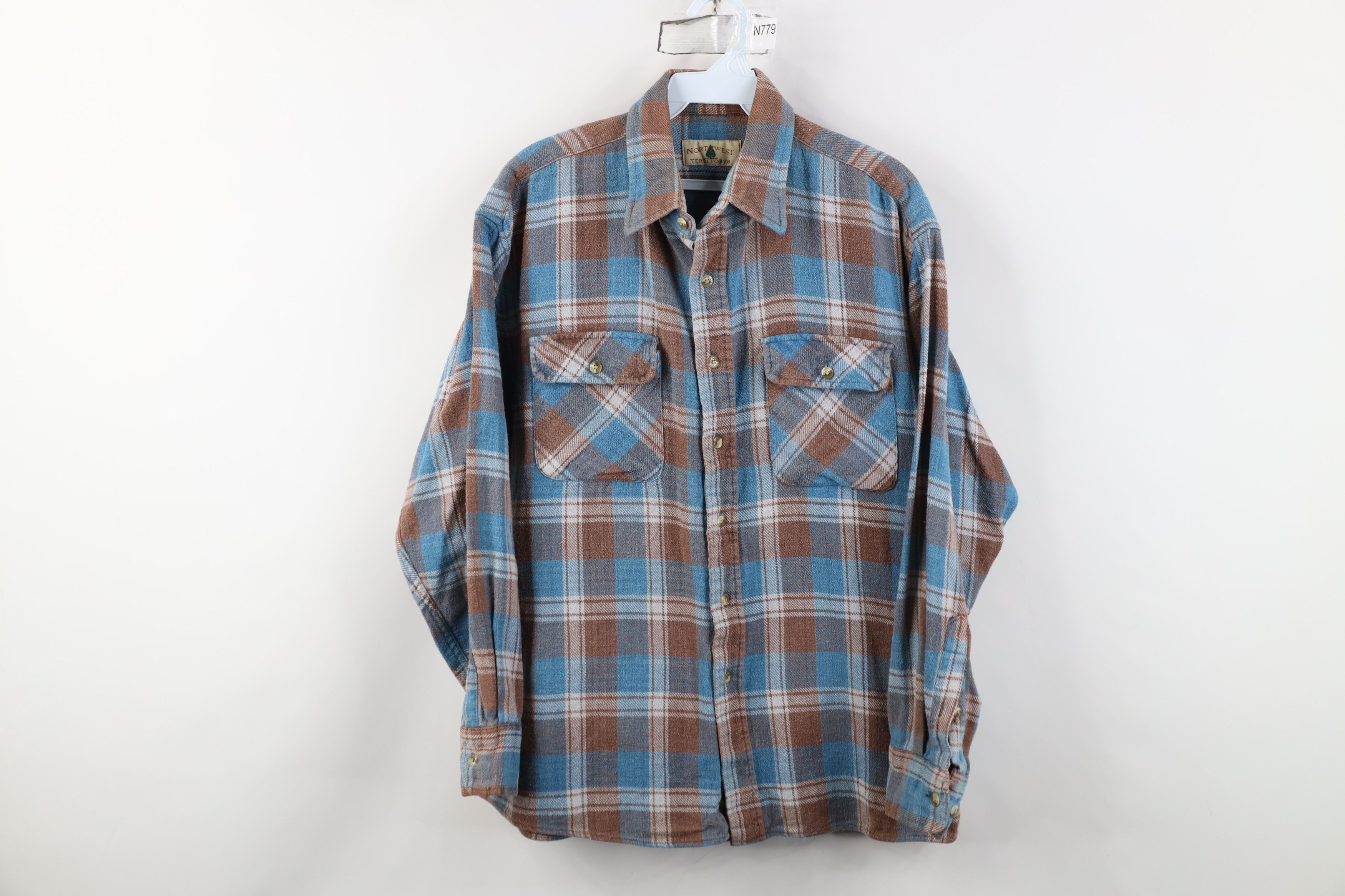 Vintage Vintage 90s Streetwear Single Needle Heavy Button Shirt Size US L / EU 52-54 / 3 - 1 Thumbnail