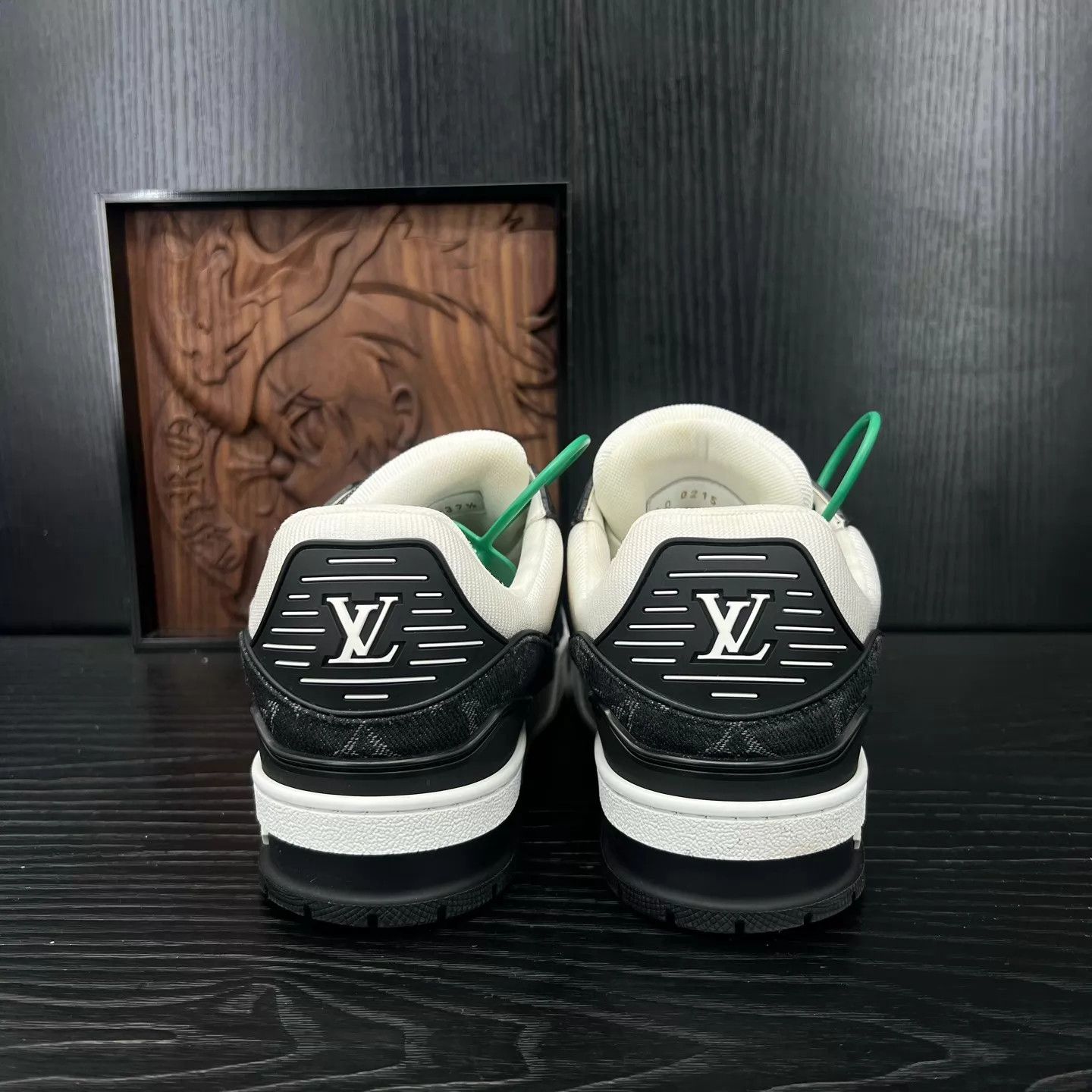 Louis Vuitton LV 25 Trainer Black White Denim 37.5 Worn Box & Acc Size US 7 / IT 37 - 7 Thumbnail