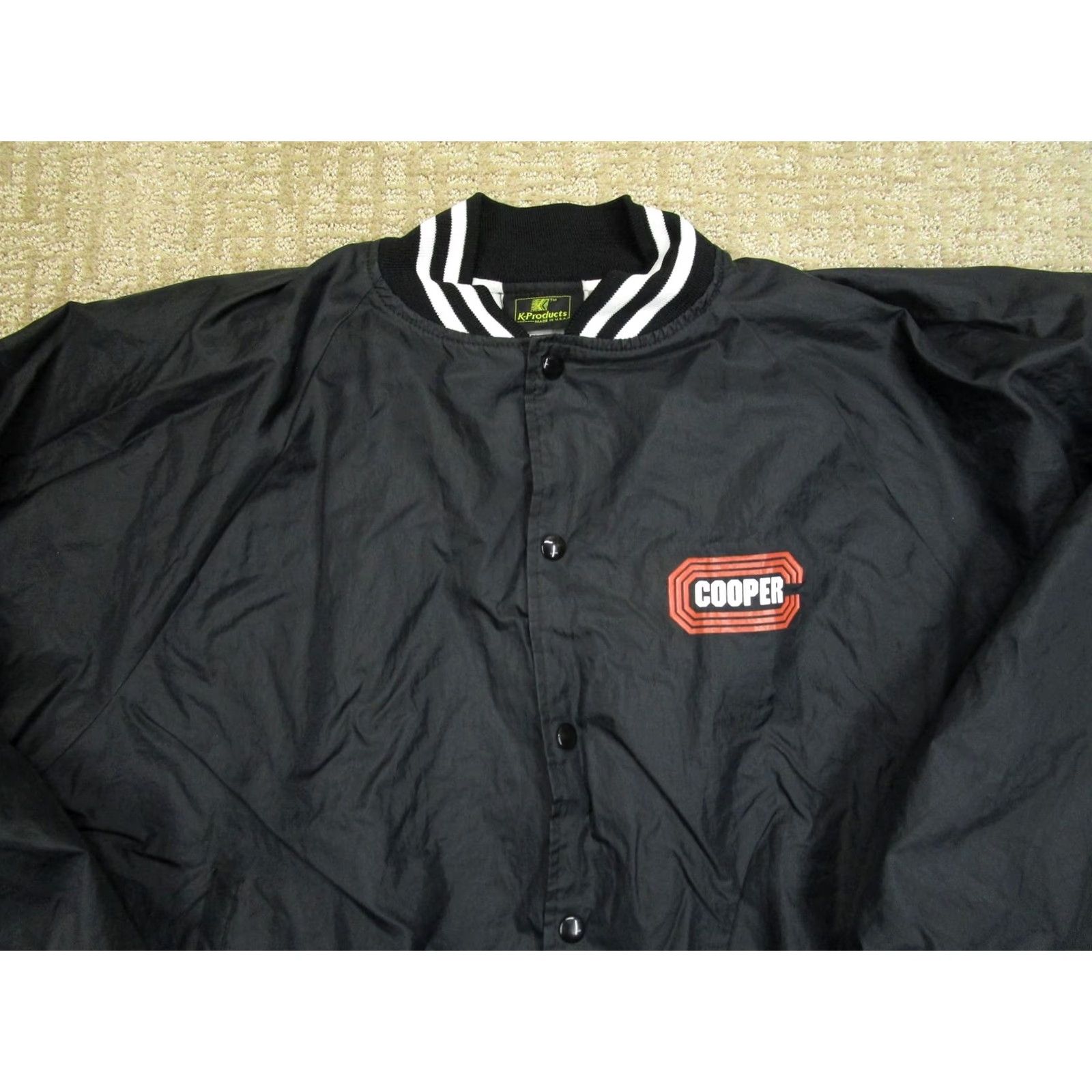 Logo 7 VINTAGE K-Products Jacket Mens XL Black Nylon Varsity USA Snap Front Size US XL / EU 56 / 4 - 2 Thumbnail