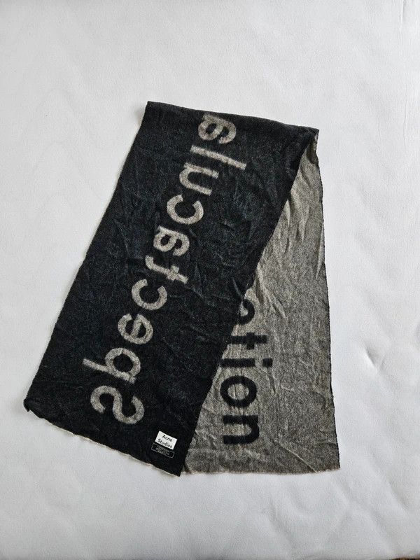 Acne Studios Gray black scarf acne studios lambswool Size ONE SIZE - 1 Thumbnail