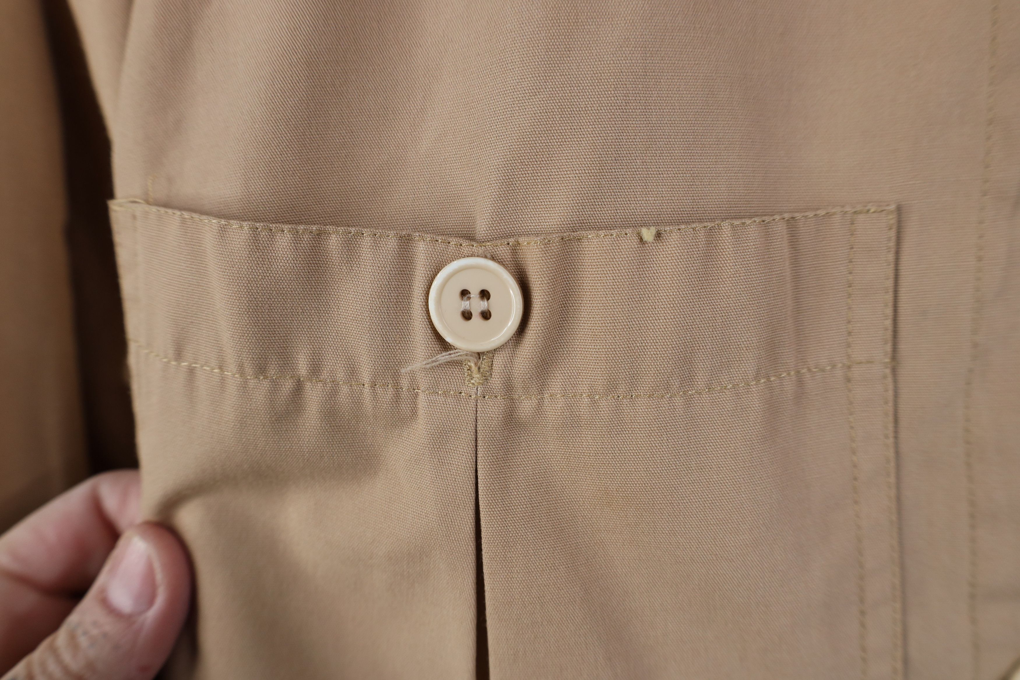 Vintage Vintage 90s Streetwear Big Pocket Shirt Bomber Jacket Beige Size L / US 10 / IT 46 - 5 Thumbnail