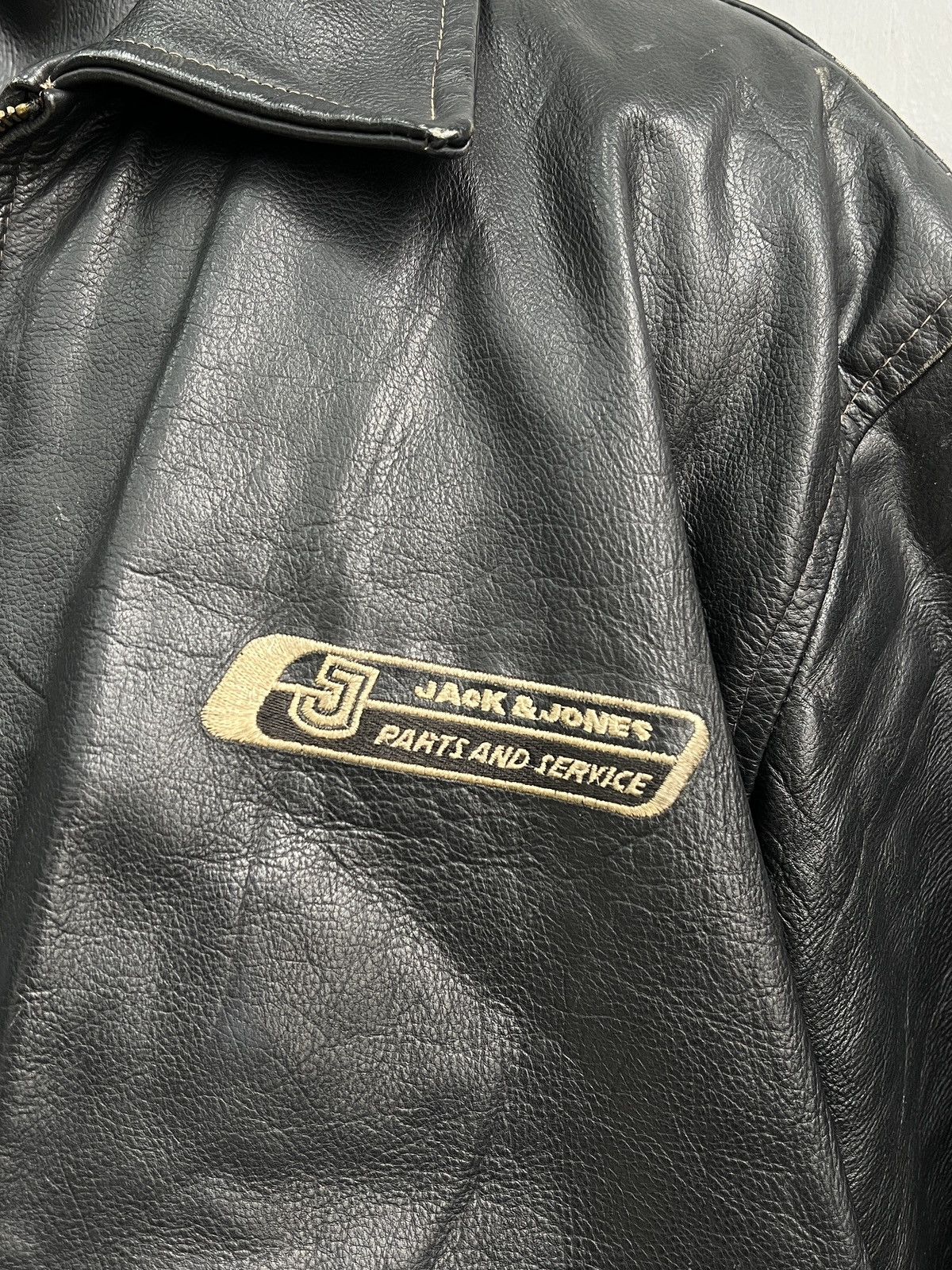Jack & Jones Leather moto cropped avant garde y2k jacket retro vibe Size US L / EU 52-54 / 3 - 4 Thumbnail
