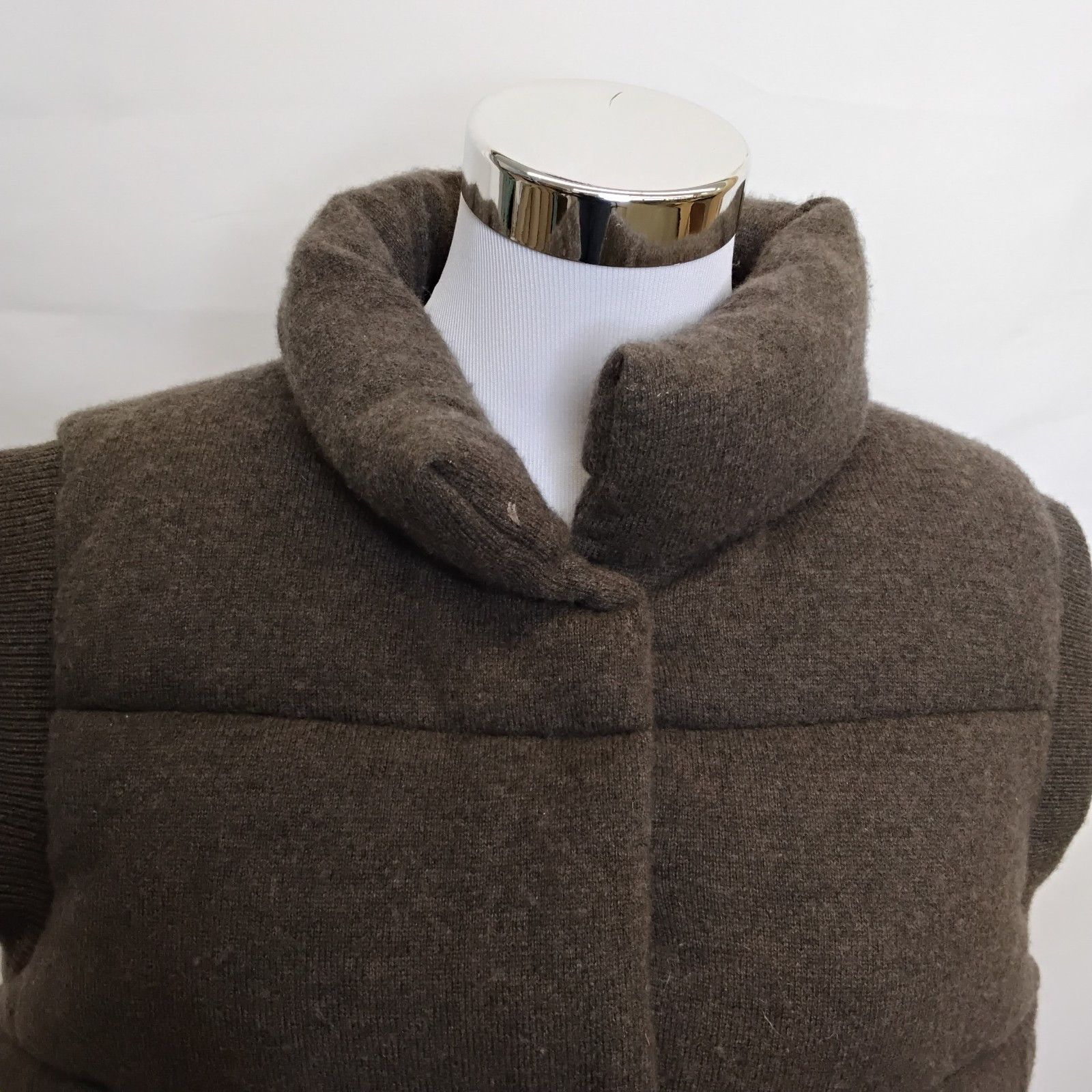 Quince Quince Mongolian Cashmere Puffer Vest Women M Brown Pilling Size M / US 6-8 / IT 42-44 - 4 Thumbnail