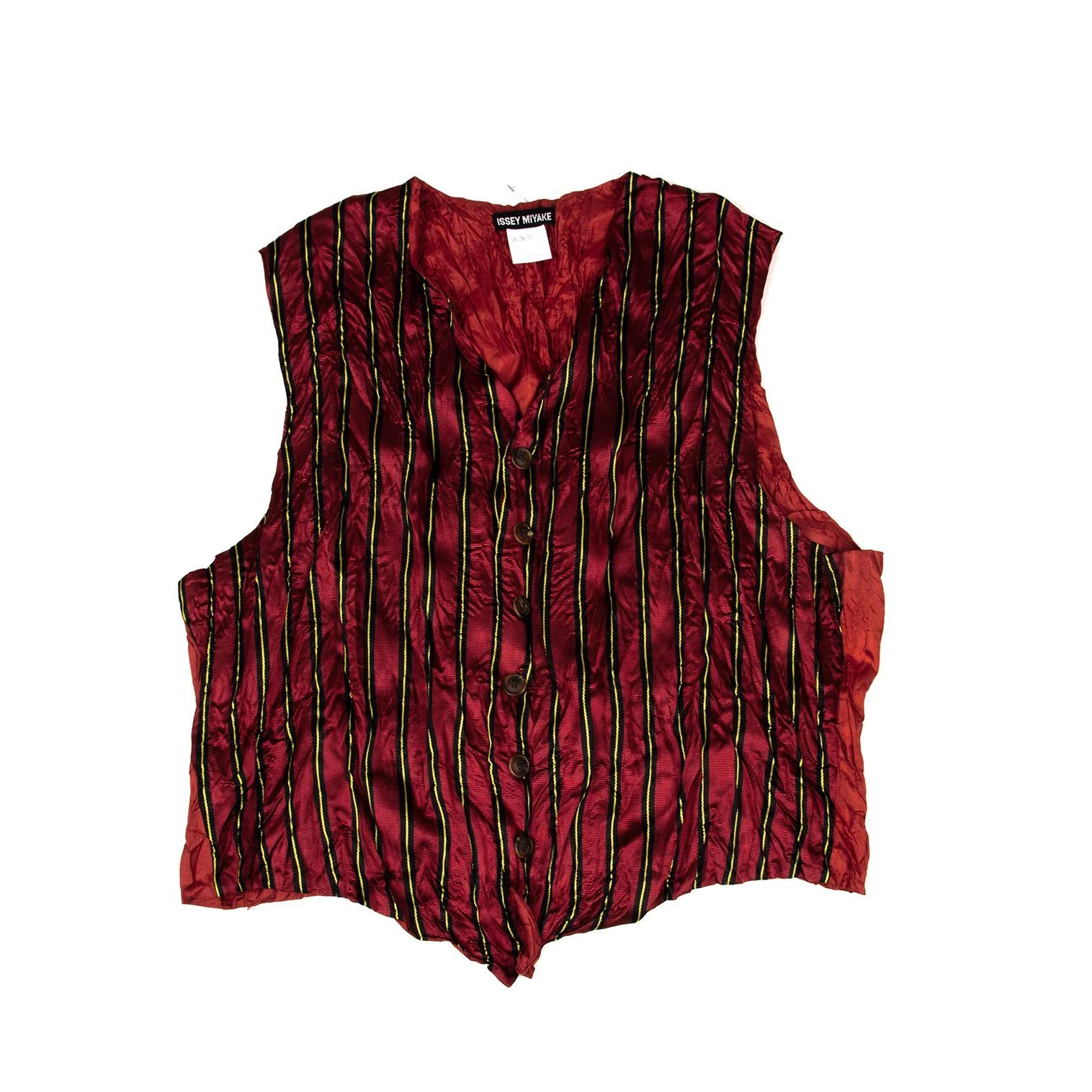 Issey Miyake Striped Vest in Red, Black, and Yellow, Size M Size US M / EU 48-50 / 2 - 1 Thumbnail