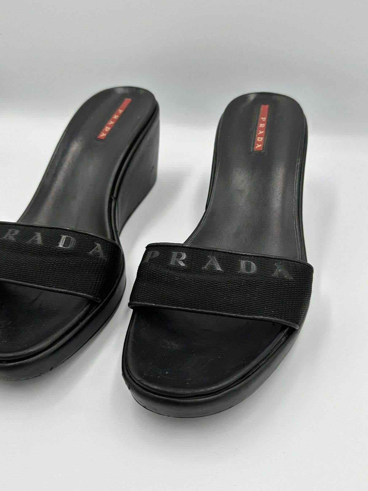 Prada Prada leather wedge sandals with dustbag Size US 8 / IT 38 - 10 Thumbnail